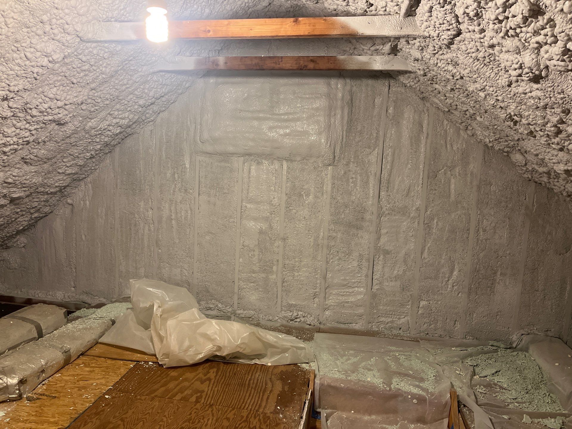 Attic Retrofit using open cell spray foam by NYS Foam & Energy