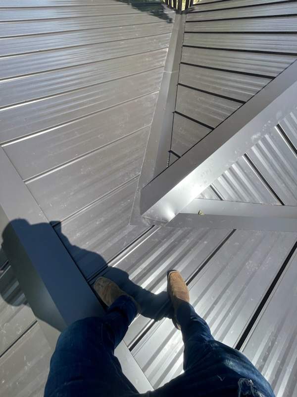 Dark Bronze - L&A Standing Seam with Striations by RoofsOnly.com