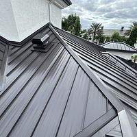 24ga 1.5" Mechanical Seam Dark Bronze by Total Roofing System The Metal Roof Experts