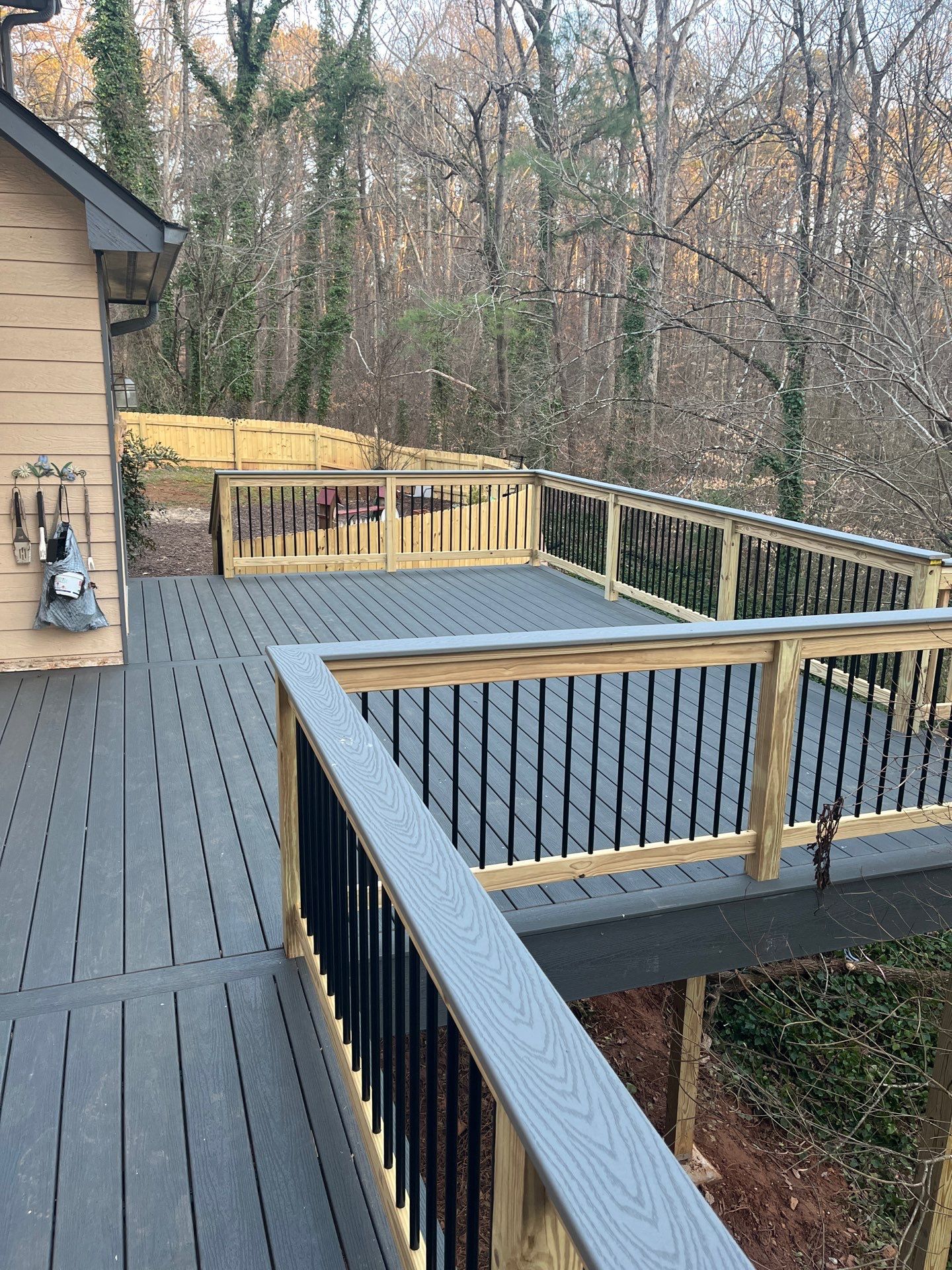 Trex Deck Build with Hybrid Railing in Lilburn, GA by Nelson Exteriors 