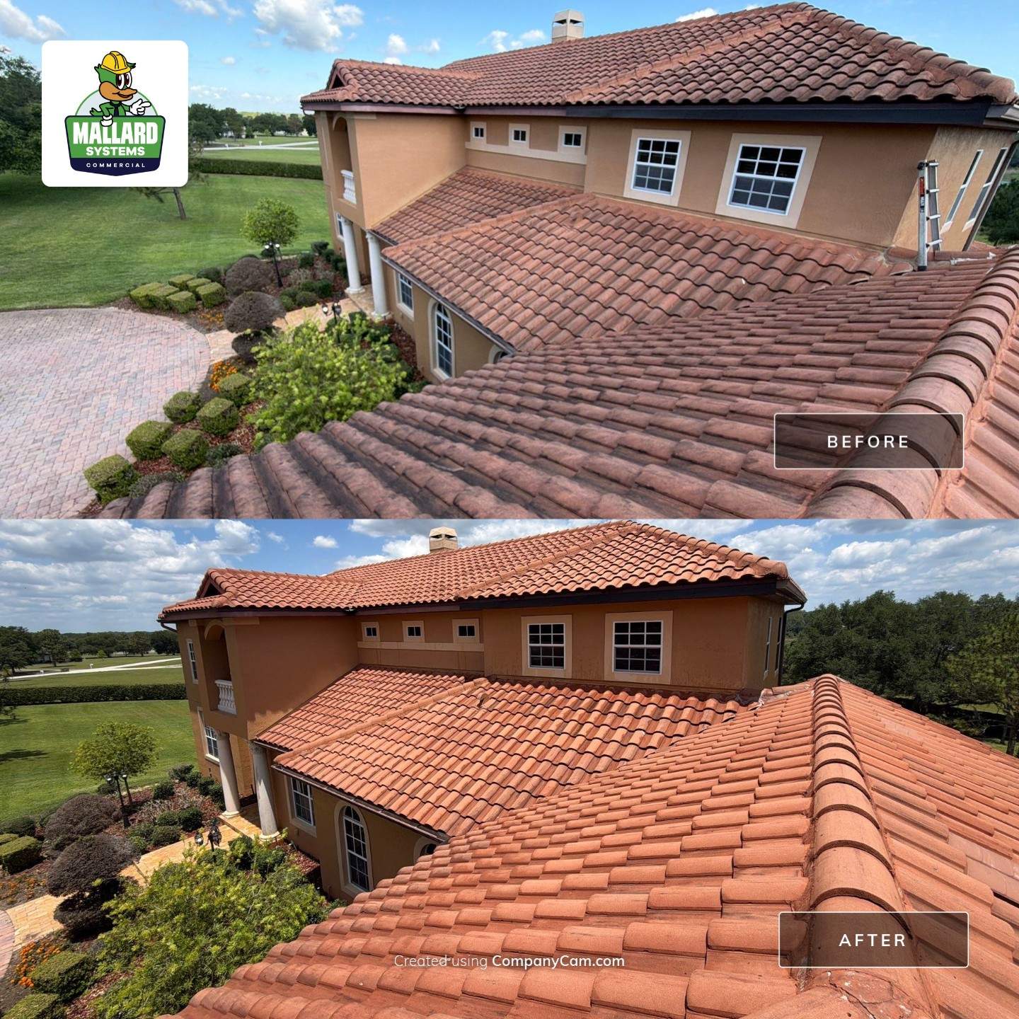 Barrel Tile Roof Cleaning by Mallard Systems