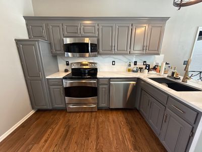 Cabinet Refresh – From Classic White to Modern Gray