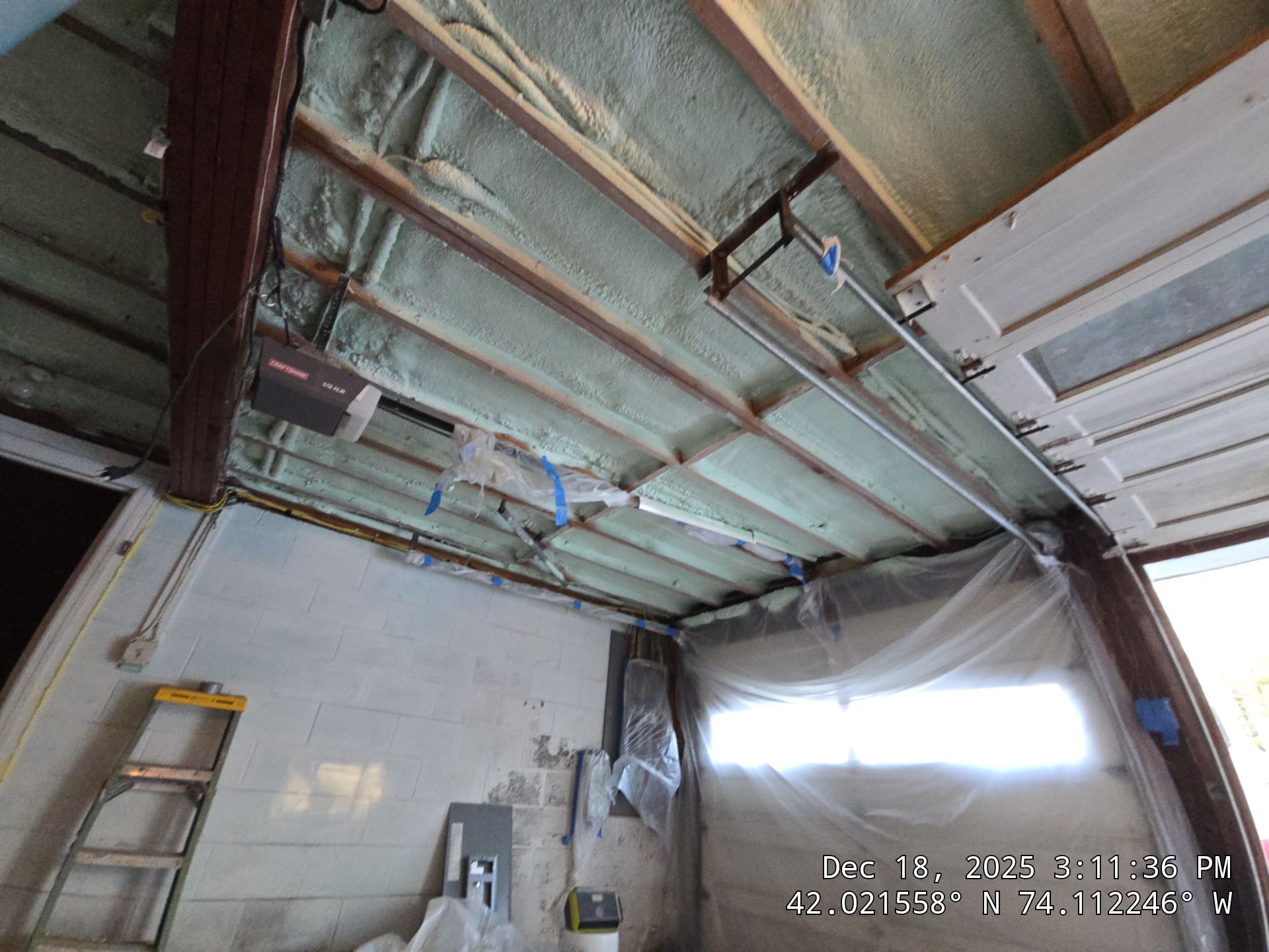 Attic Insulation using open cell spray foam by NYS Foam & Energy