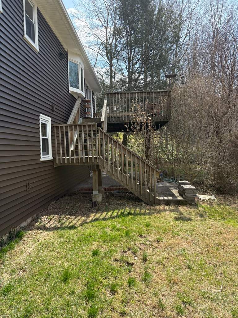 Deck replacement using Trex Lineage Rainier, Cocktail Rail, Rainescape by DiGiorgi Roofing and Siding Inc