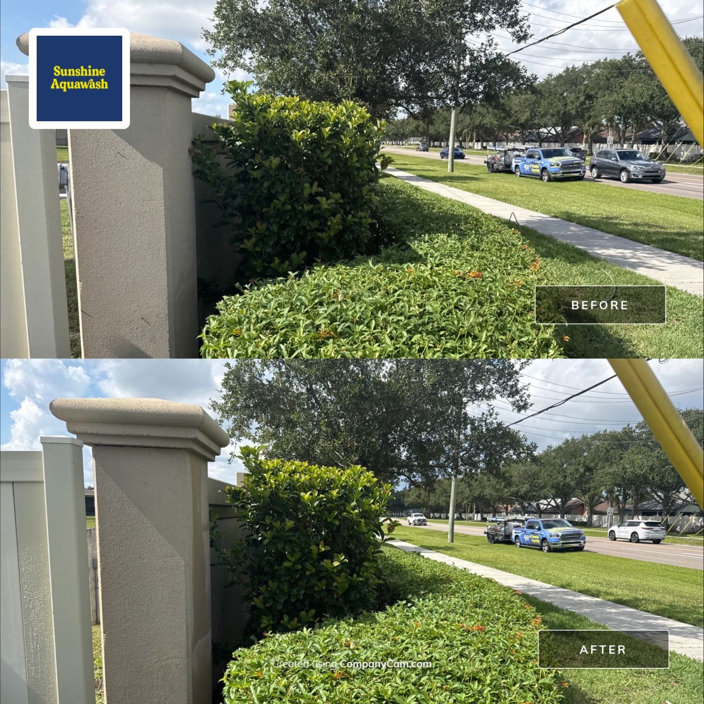 HOA Perimeter Wall & Monument Sign Cleaning – Willow Walk, Palmetto, FL 34221 by Sunshine AquaWash