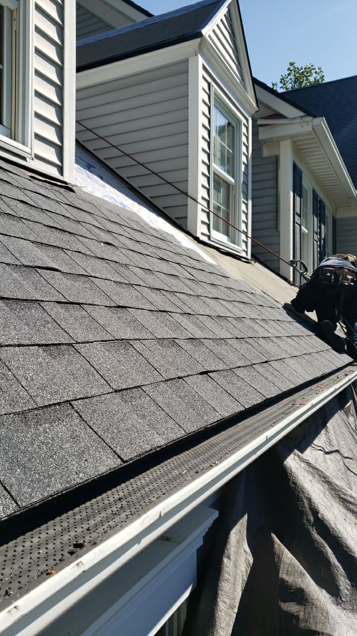 Brand: Atlas Pinnacle Color: Pristine Socthgard Pewter Drip: Black by Eagle Eye Roofing