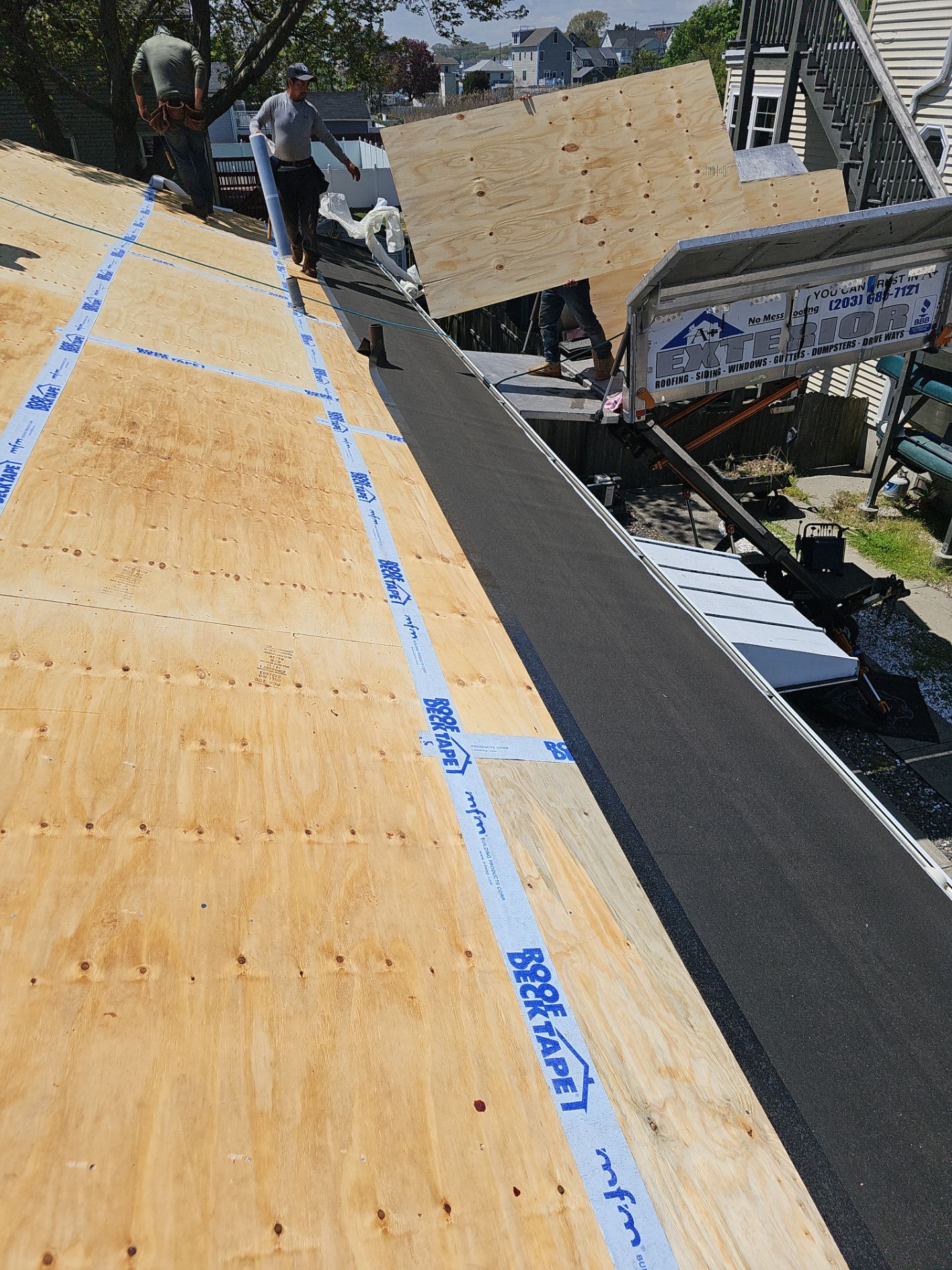 Residential Roofing Installation using Owens Corning Duration Colonial Slate by A Plus Exterior