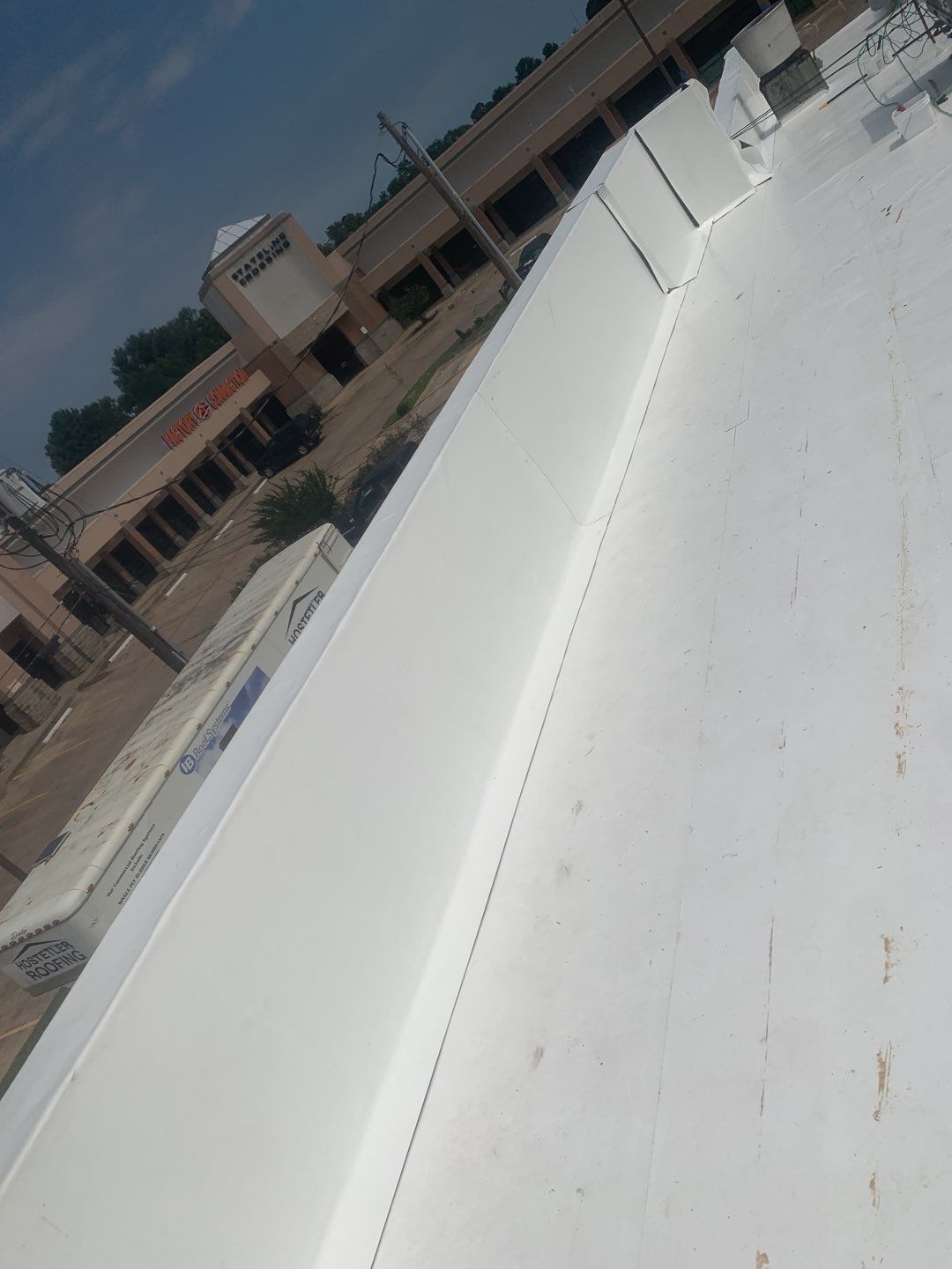 Commercial Roofing Installation using 50 mil PVC by Hostetler Roofing