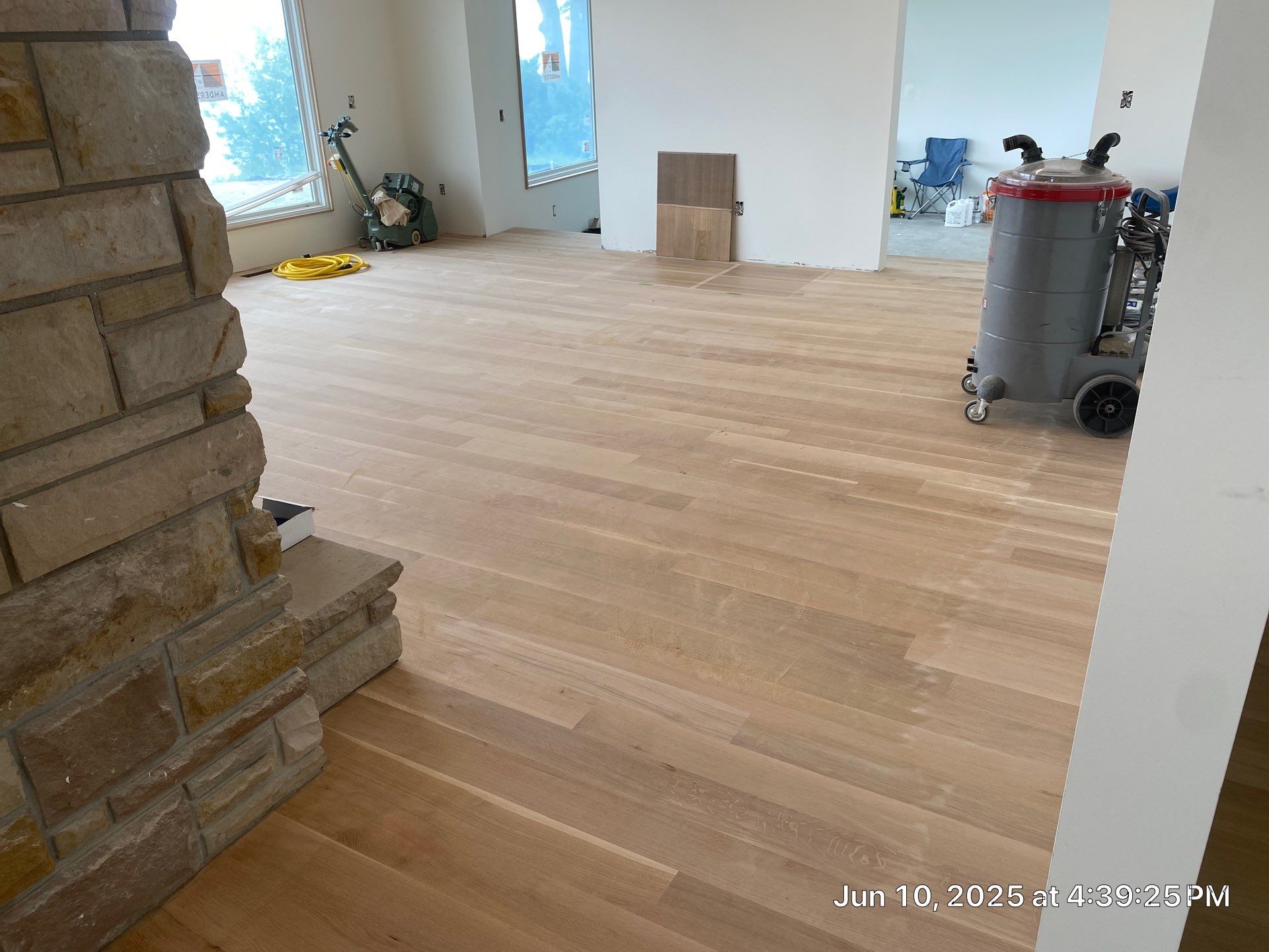 This project has it all!!!! Custom Flooring, Leveling Service, Custom Stair parts and pieces, risers, blue pad cover - all inclusive service from RTB! by RTBaldwin Hardwood Floors