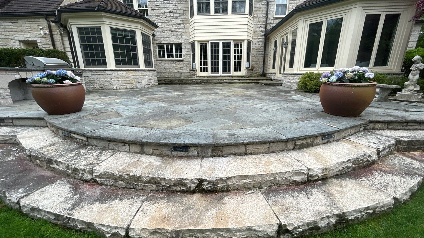 Winnetka, IL bluestone patio cleaning by Northern Power Washing LLC.