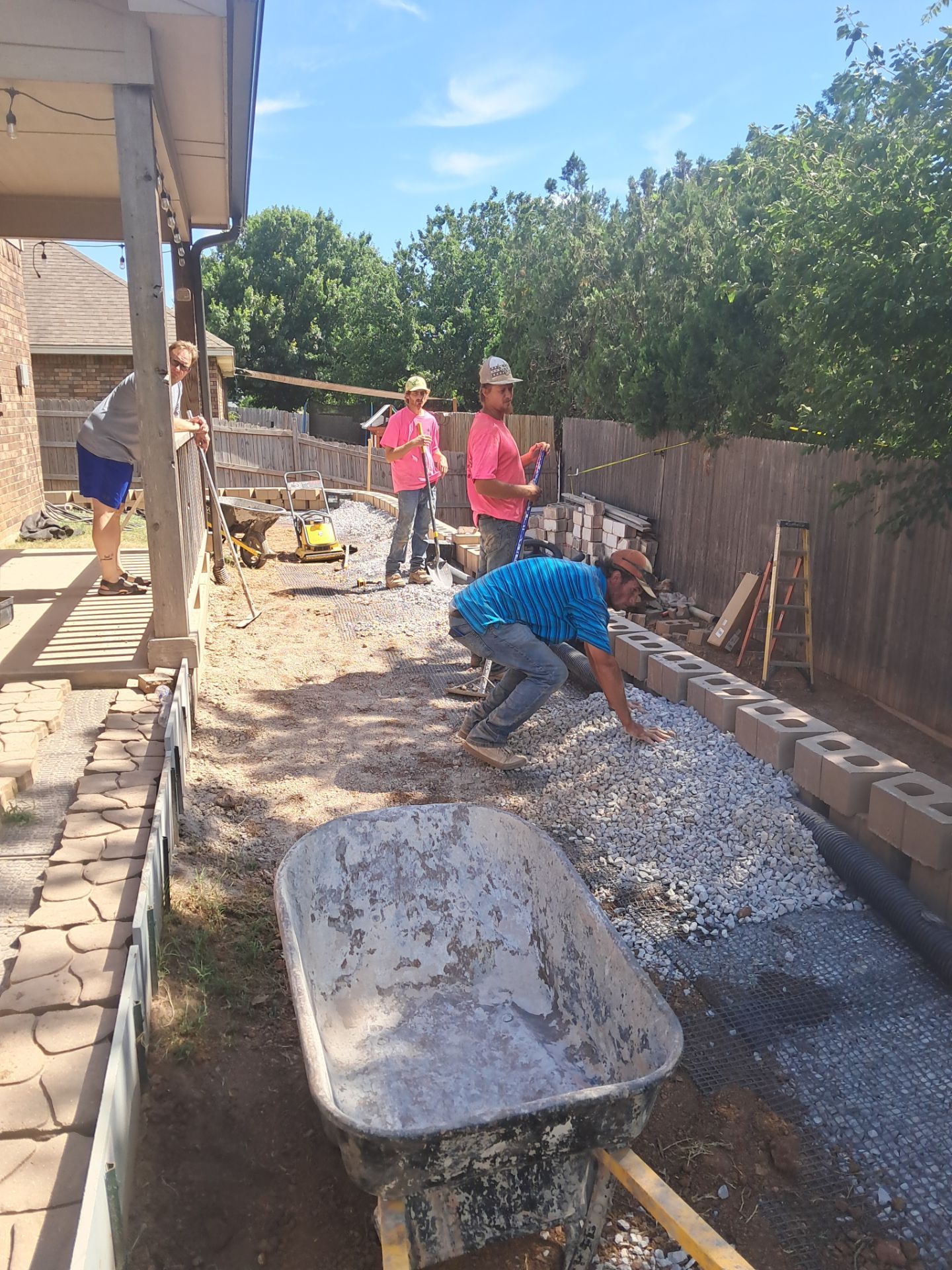 Custom Segmental Block Retaining Wall and Sod Installation in Lawton by Clays Services Inc