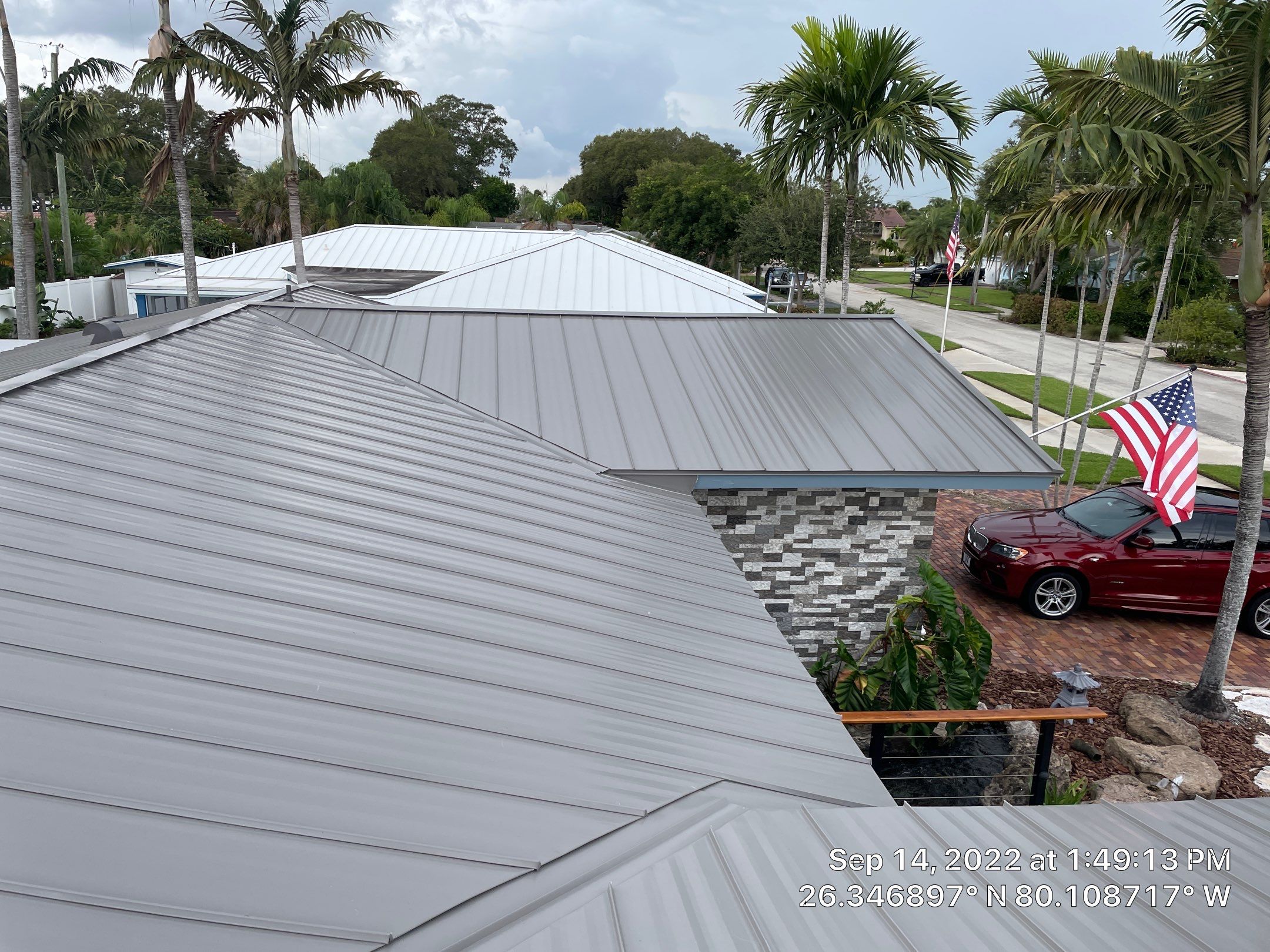 Residential Roofing Installation using 1" Nail strip metal roof by BLUES BROTHERS CONSTRUCTION CORP