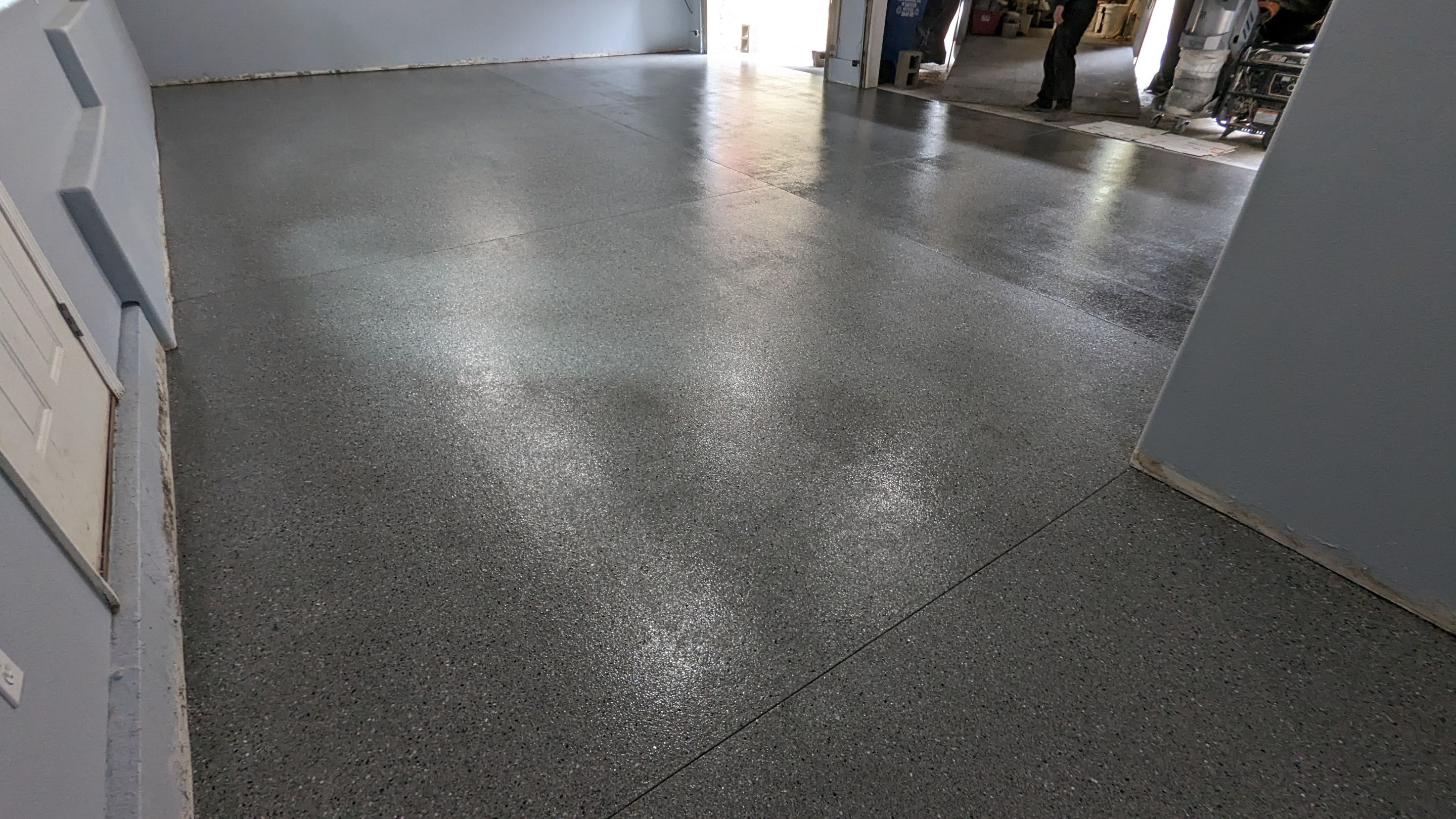 Garage Transformation using Slate Hybrid by Croc Coatings, LLC