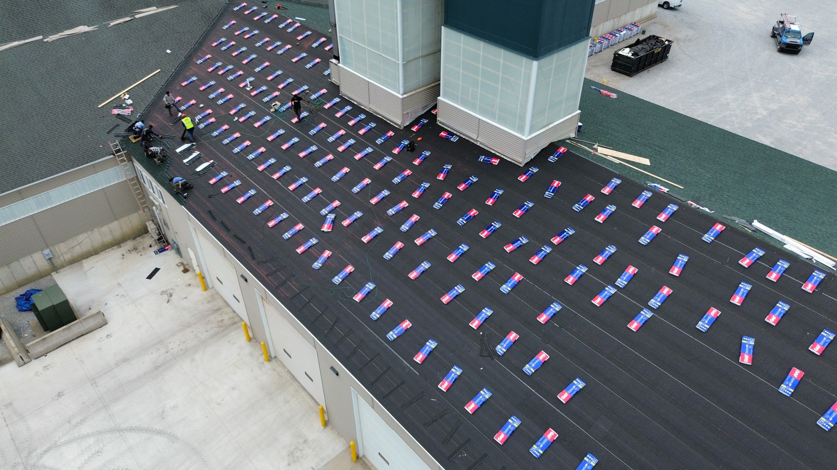 Commercial Roofing Installation using Timberline HDZ Shingles - Hunter Green by RoofX 