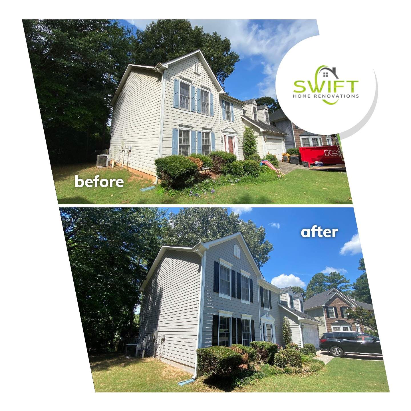 Exterior Vinyl Siding Replacement and Shutter Upgrade in Duluth by Swift Home Renovations