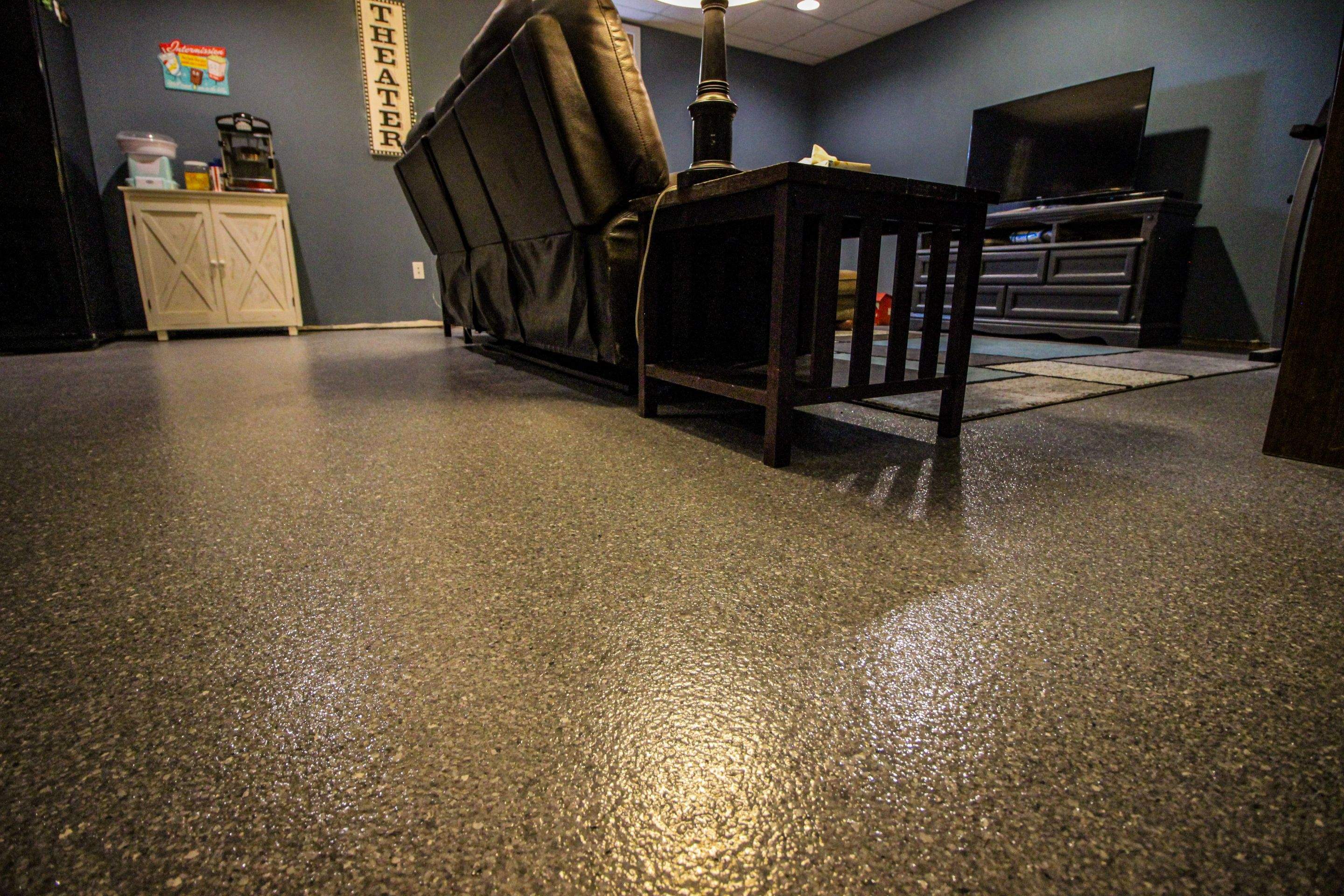 Basement Floor using Granite by Your1DayFloor.com