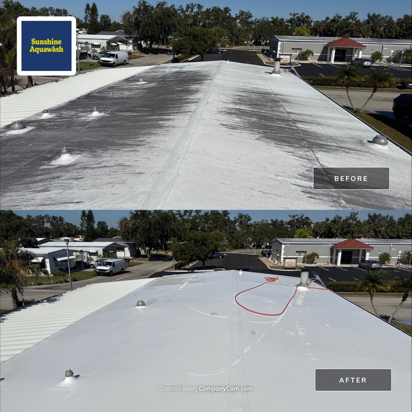 π TPO Roof Looking Like New Again! by Sunshine AquaWash