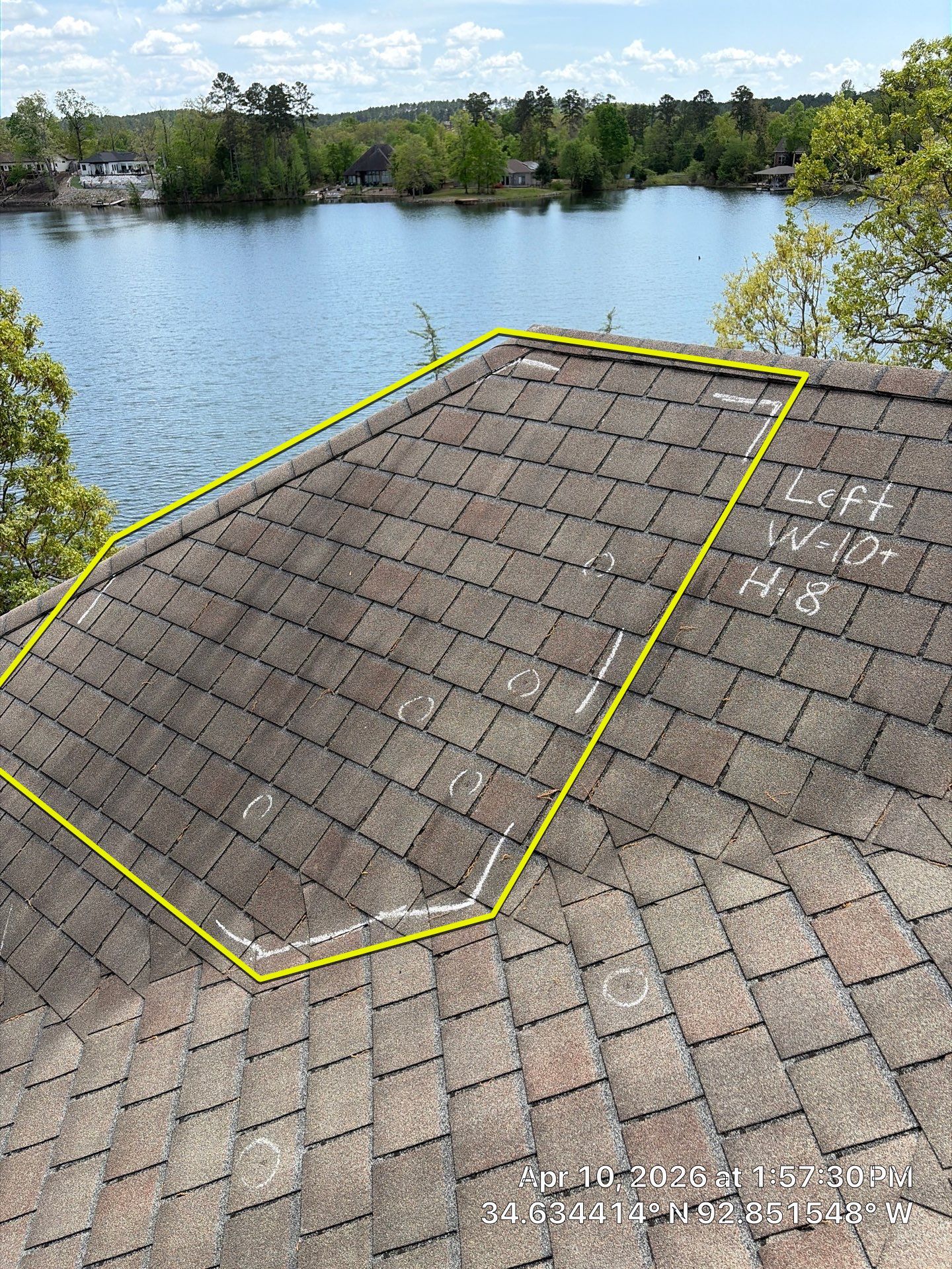 Shingle Roof Damage Assessment in Hot Springs Village by Temple Roofing and Exteriors