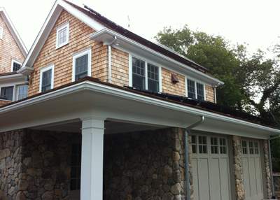 Seamless Aluminum Gutter System With Galvanized Downspouts in Falmouth