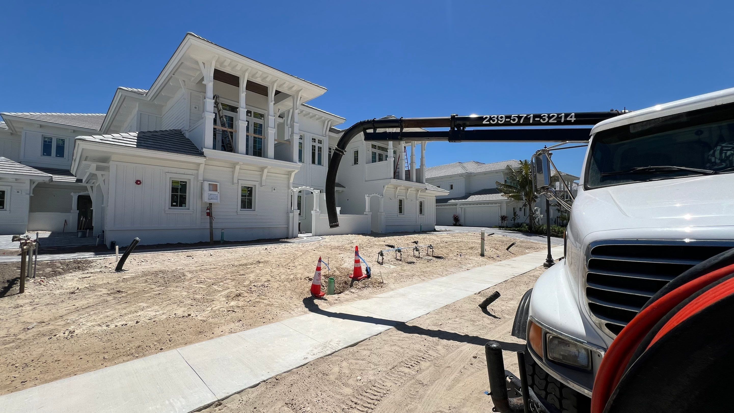 New Residential Construction Sewer Line Cleaning by APS Power & Water