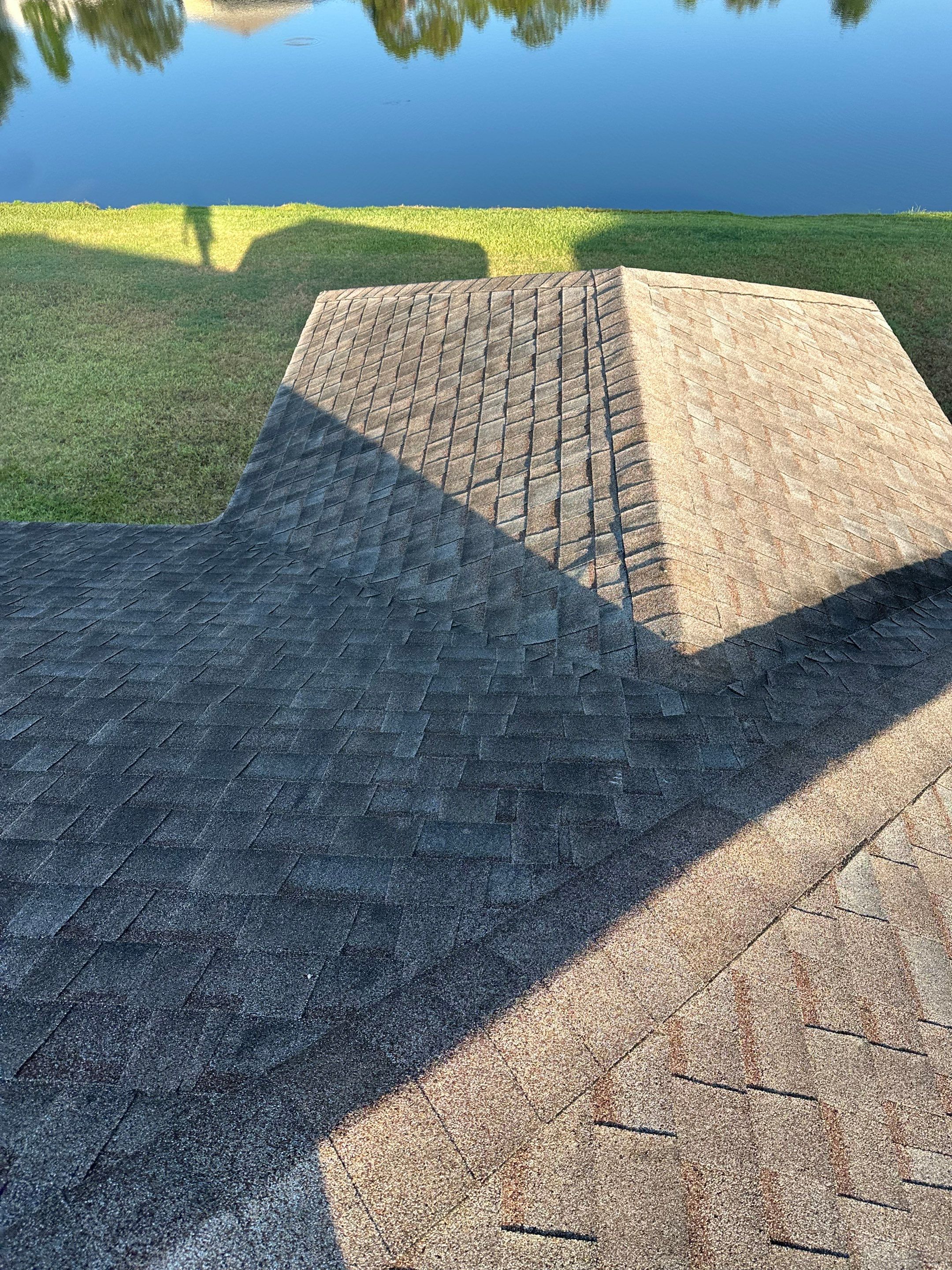 Asphalt Shingle Roof Soft Wash Cleaning & Concrete Pressure Washing in CopperStone Community, Parrish, FL by Sunshine AquaWash