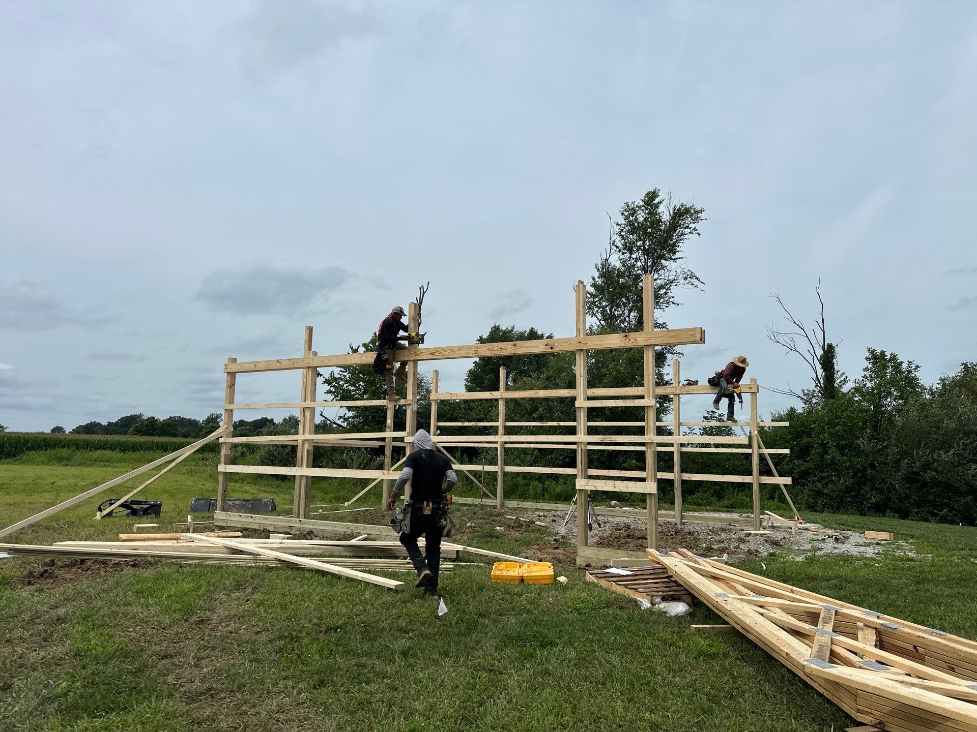 Custom Post-Frame Pole Barn with Concrete Floor in Greenfield by The Barn Builders