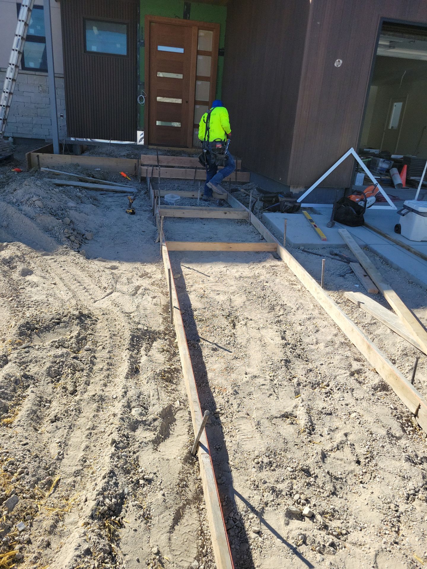 Stamped Concrete Patio and Custom Walkway Installation in Berthoud, Colorado by Center Line Concrete