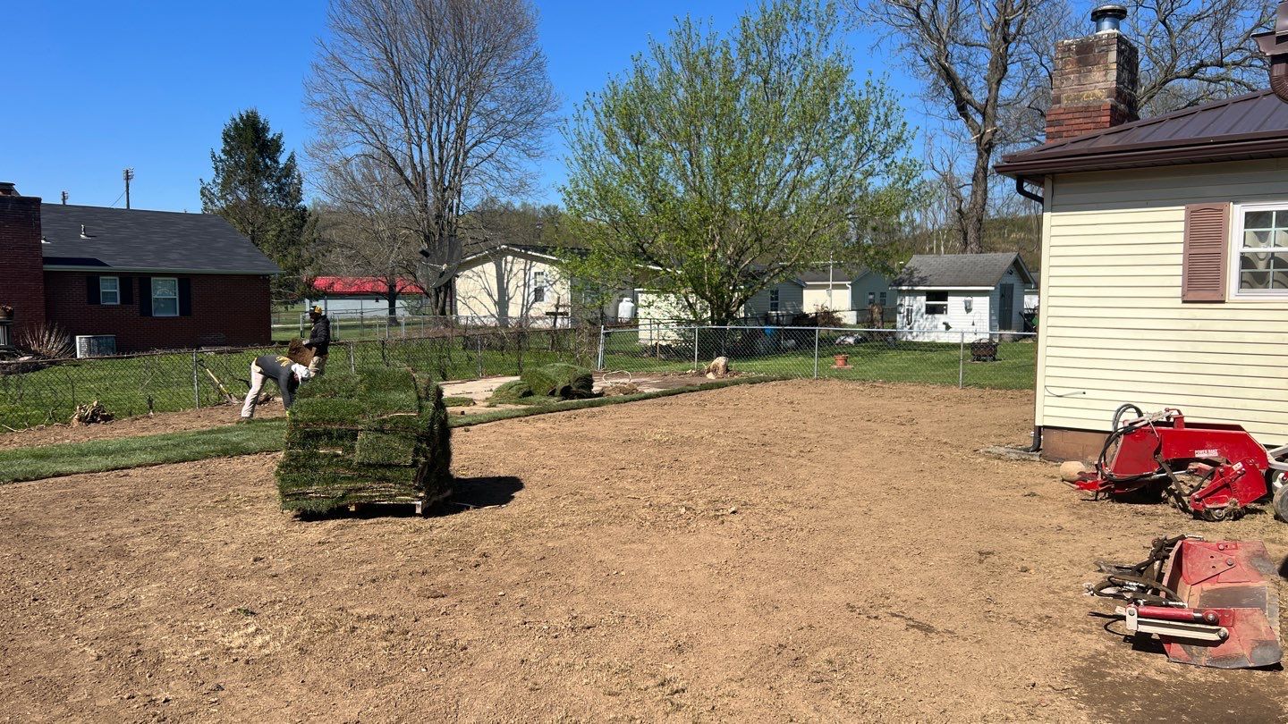 Sod Installation using Fescue Sod by GrassBusters, Inc.