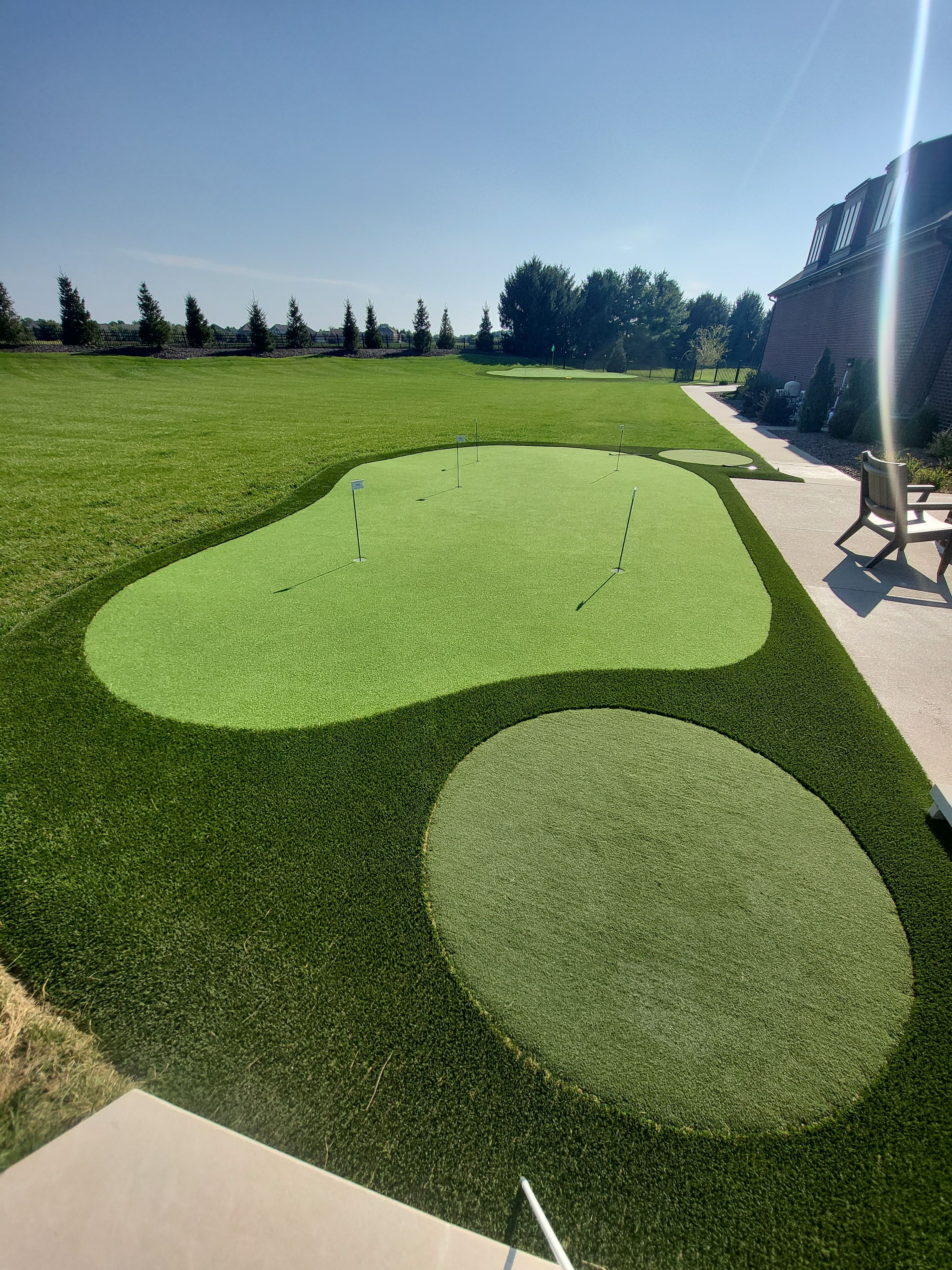 2 Custom Residential Golf Green's and 5 Tee Boxes Installation in Bargersville by Southwest Greens Midwest