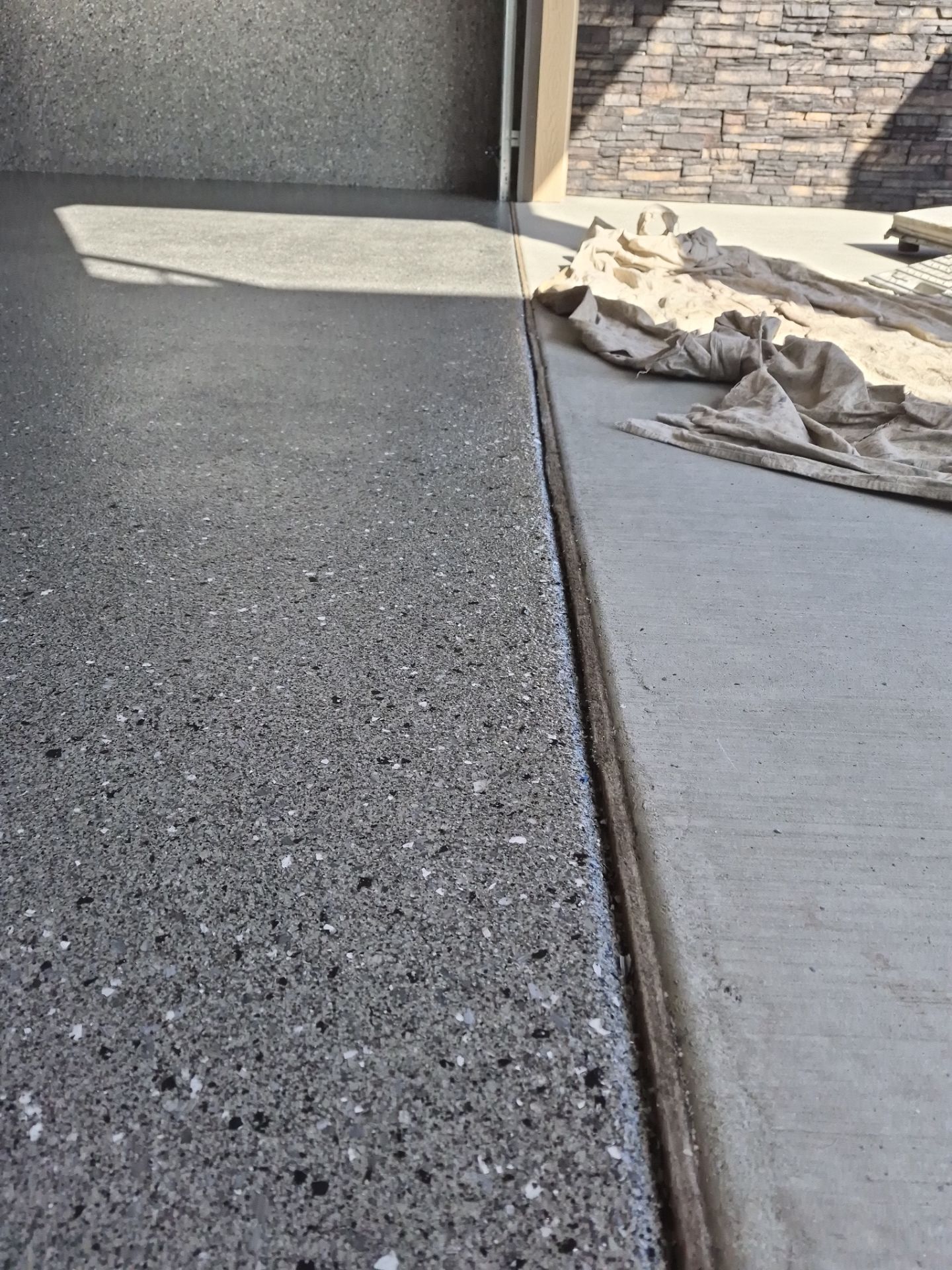 Premium Slate Hybrid Garage Floor Coating in Coeur d'Alene by Croc Coatings, LLC