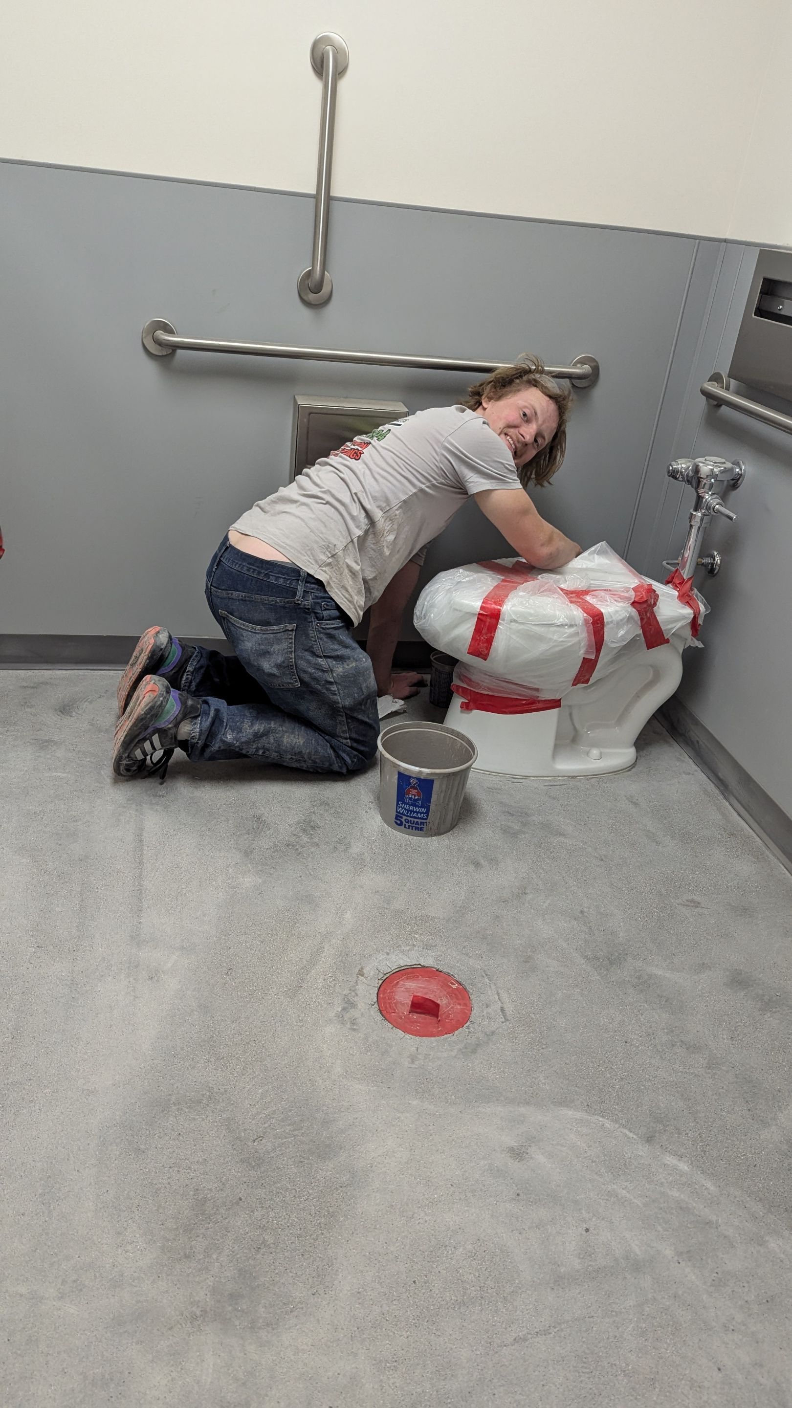 Commercial Floor Transformation using Aurora Accent W/Hypnotic Blue by Croc Coatings, LLC