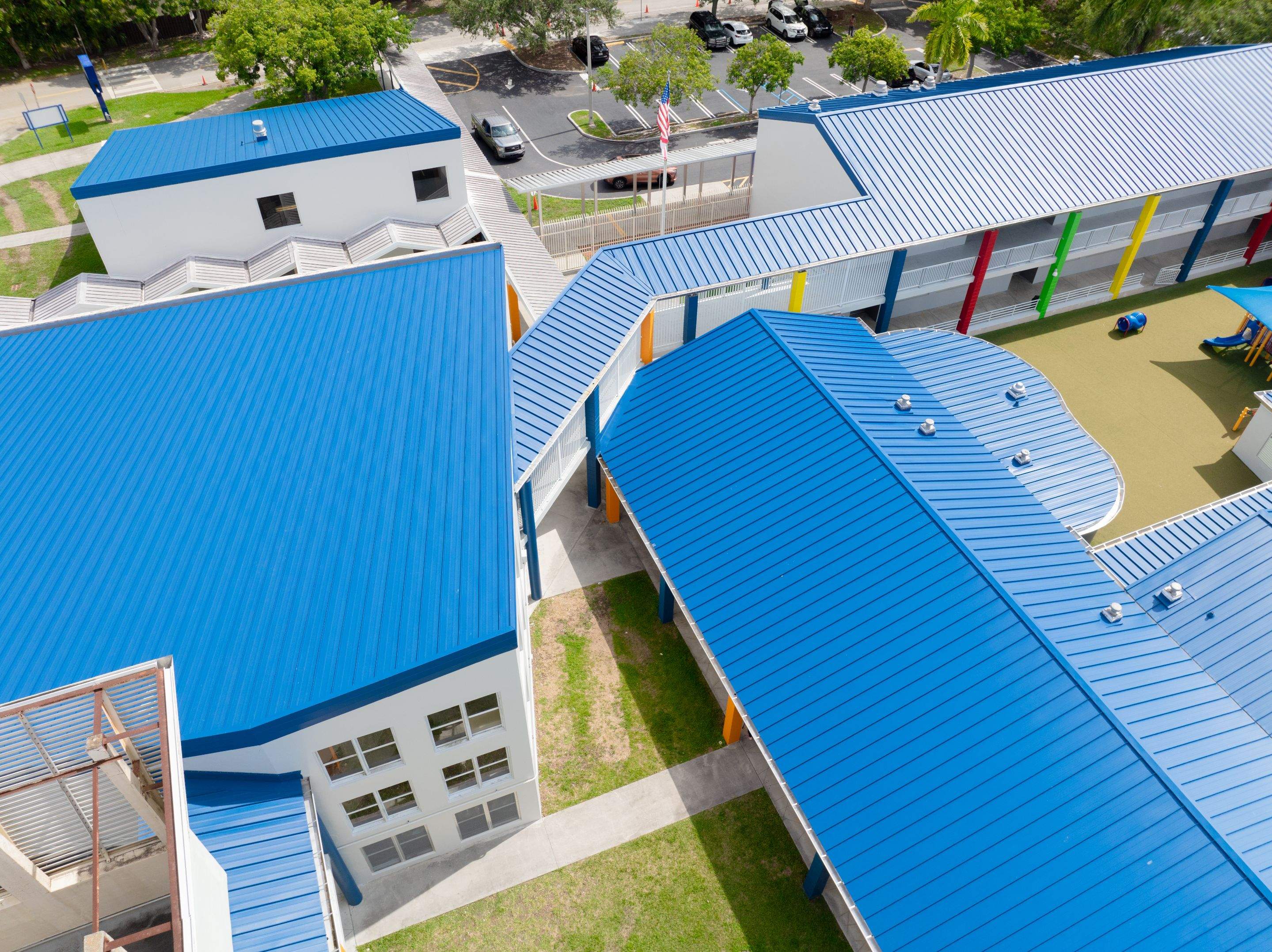 24ga 1.5" Mechanical Seam Slate Blue by Total Roofing System The Metal Roof Experts