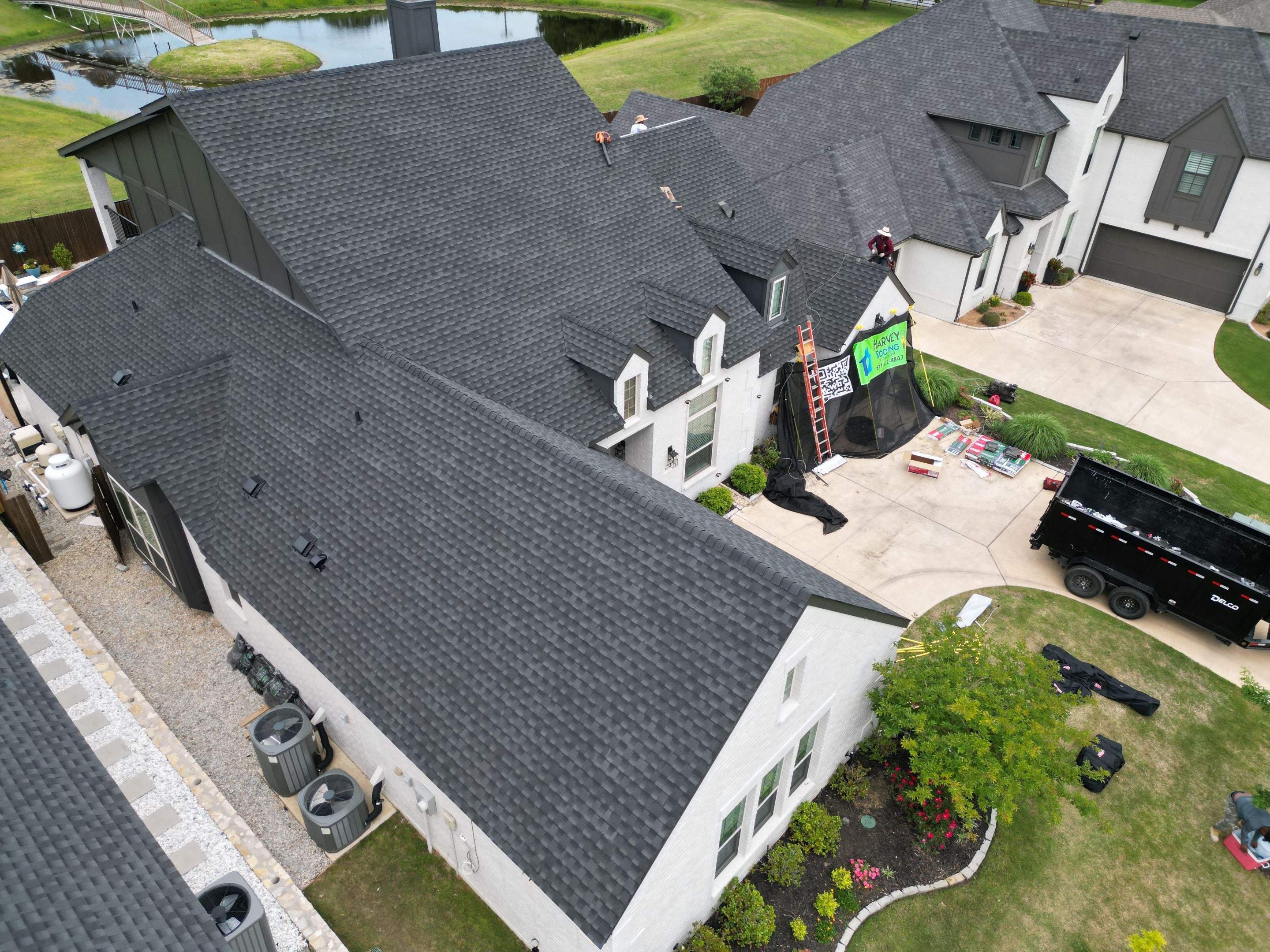 Residential Roofing Installation using GAF Timberline UHDZ Premium Shingles by Harvey Roofing & Construction