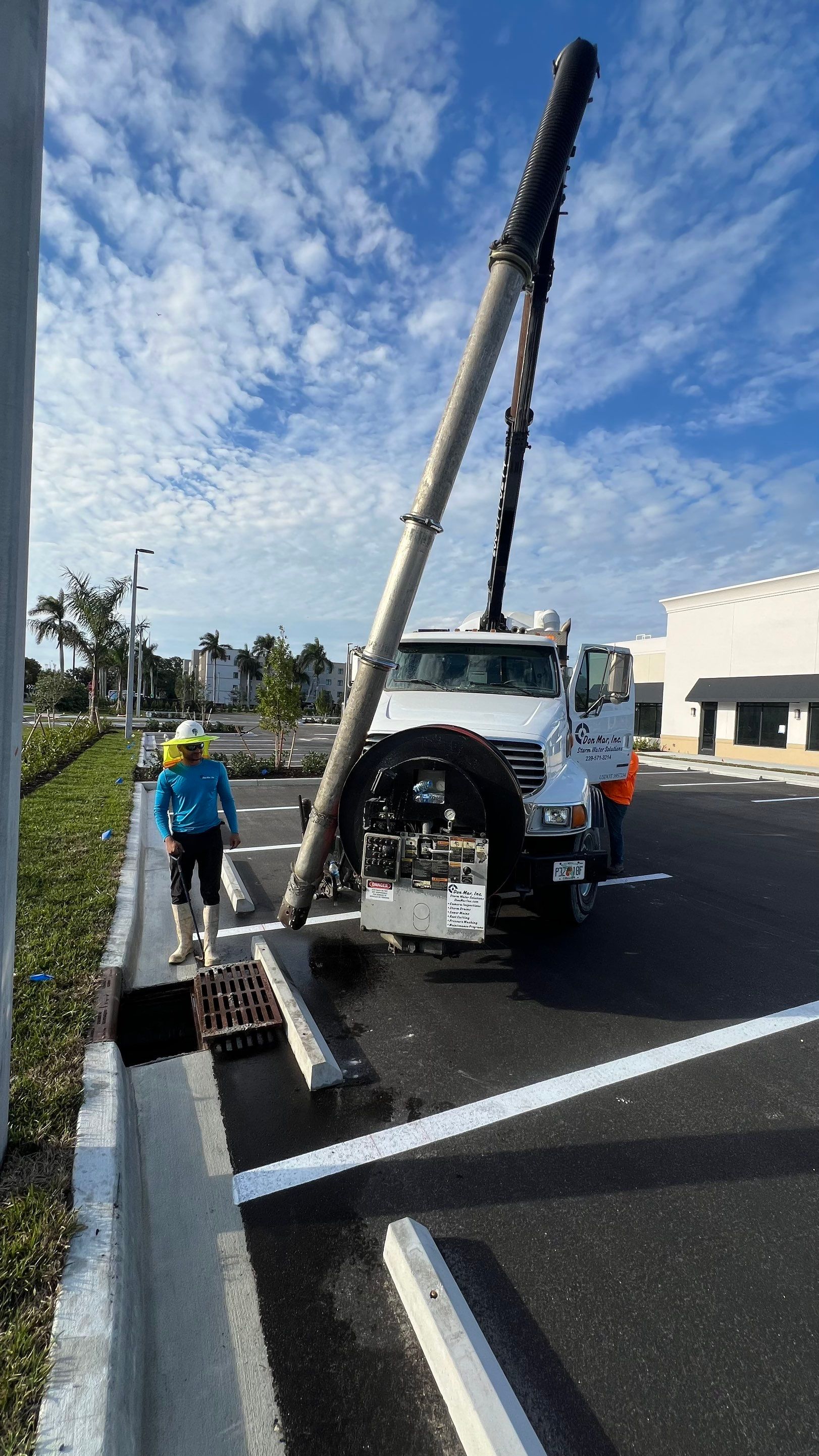 New Construction Commercial Parcel Stormwater System Cleaning by Don Mar, Inc. Storm Water Solutions