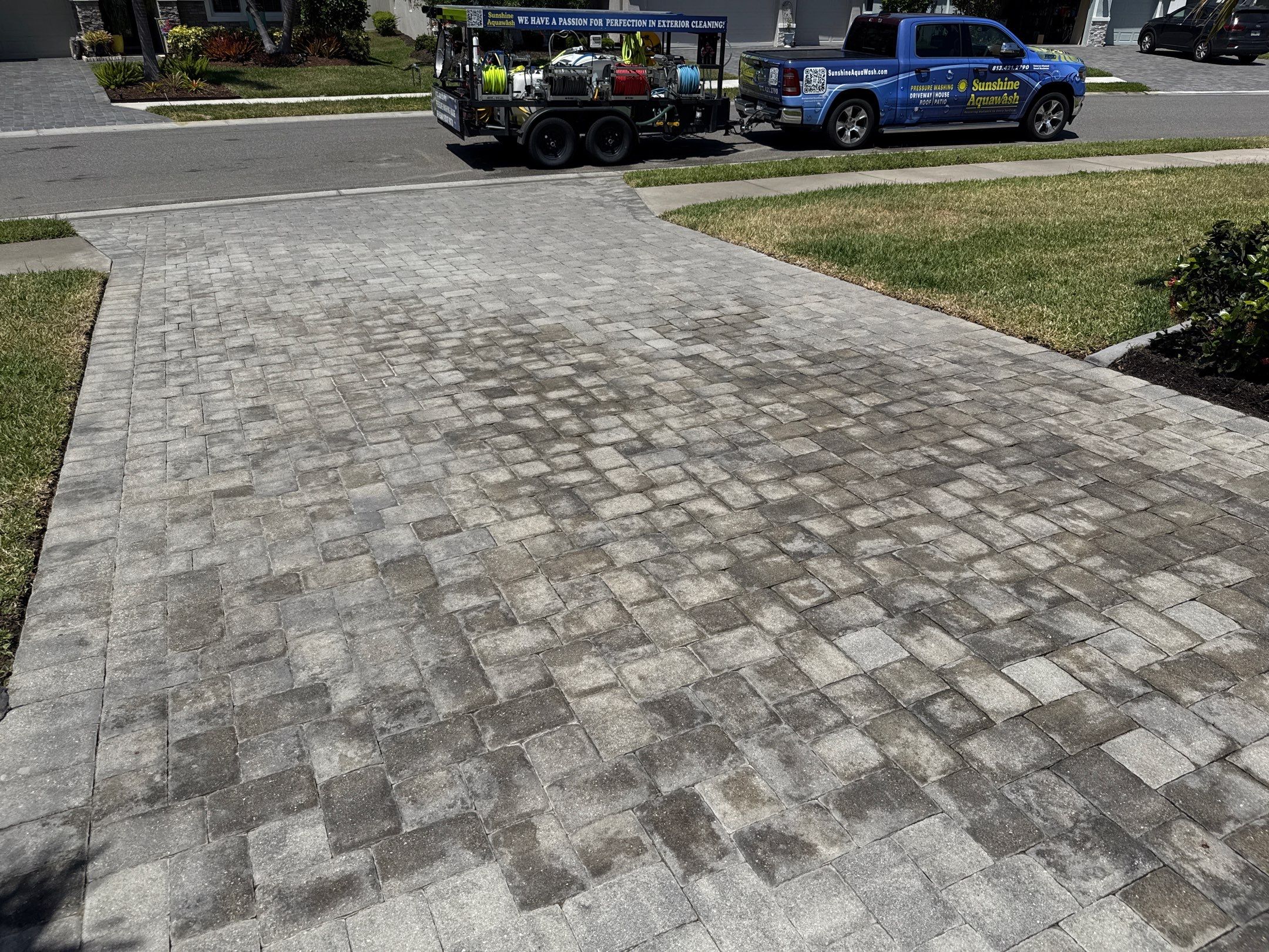 Paver Driveway & Concrete Cleaning | Trevesta Community | Palmetto, FL by Sunshine AquaWash