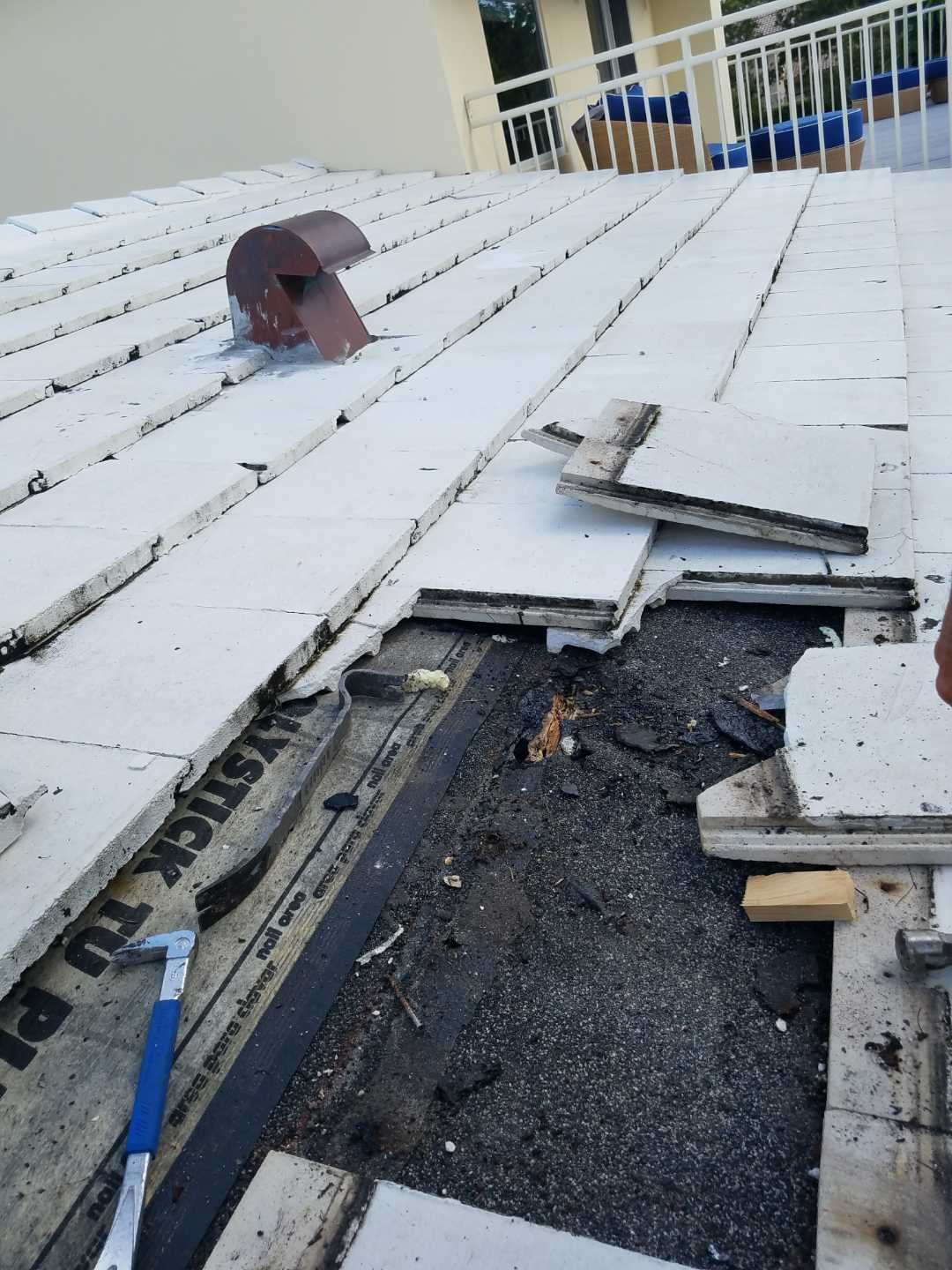 Concrete Tile Roof Repair and Plywood Decking Replacement in Boca Raton by Aastro Roofing