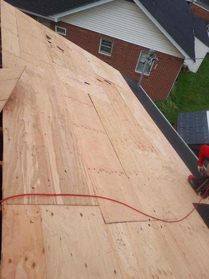 Residential Roofing Installation using Atlas Pinnacle Pristine Black Architectural Shingles by Frederick Roof Repair