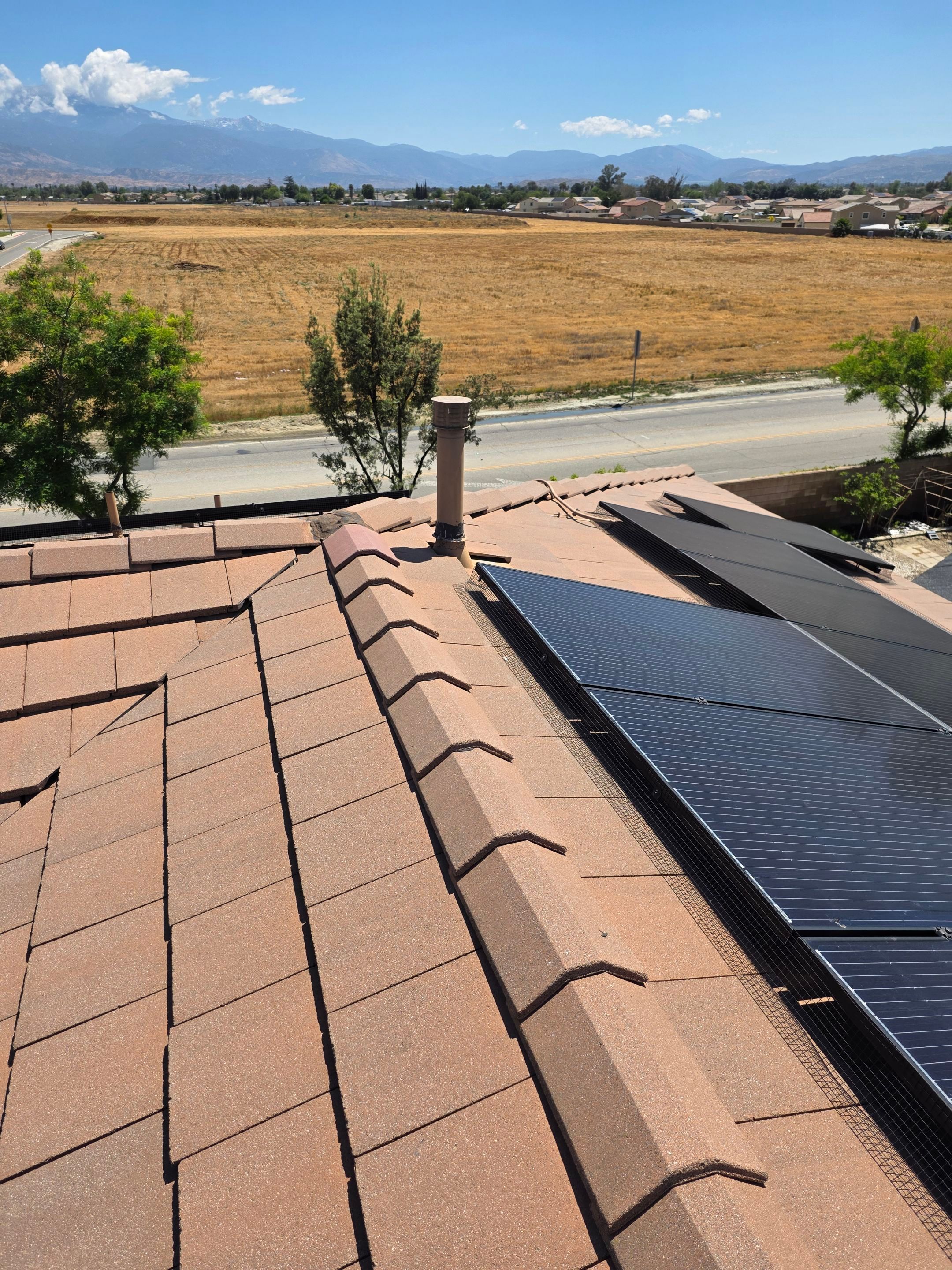 Complete Concrete Tile Roof Replacement and Solar Integration in San Jacinto by Reliable Roofing San Diego Inc.