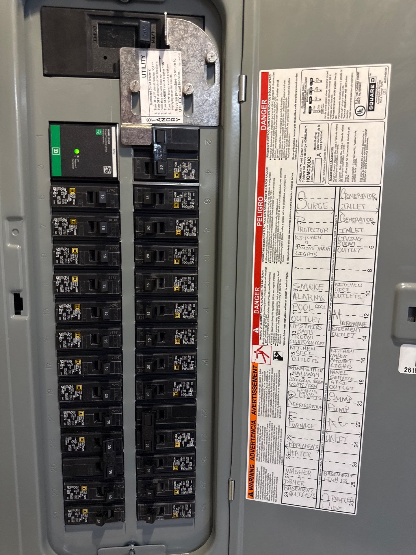 200A Panel with Generator Interlock Kit and Whole-Home Surge Protector by Spartan Home Pros