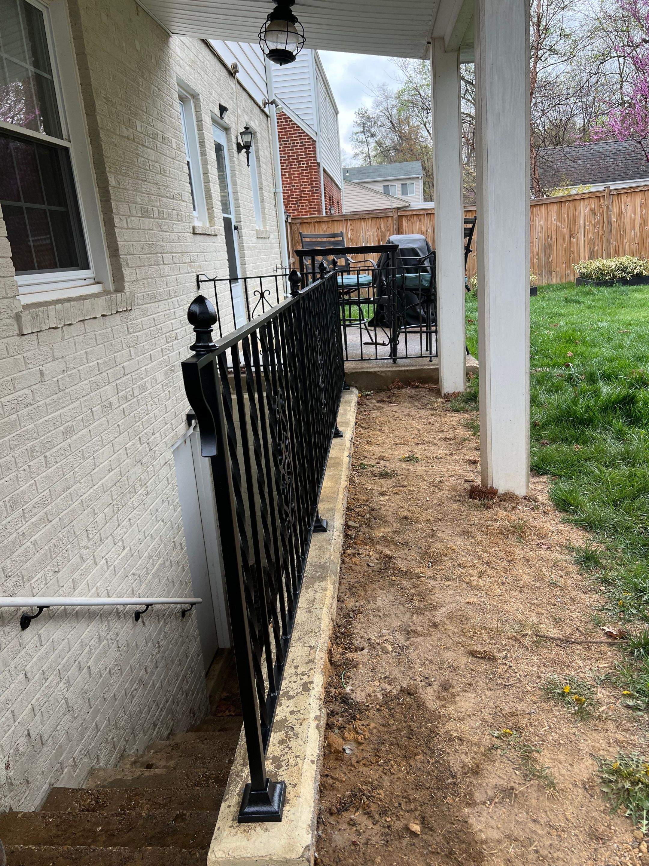 Custom Ornamental Iron Railings with S-Scrolls – Glenwood Rd – Bethesda, MD by Capitol Iron Works