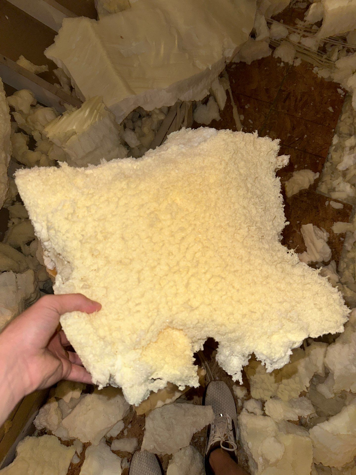 Spray foam insulation removal & re spray by Apex Insulation Solutions