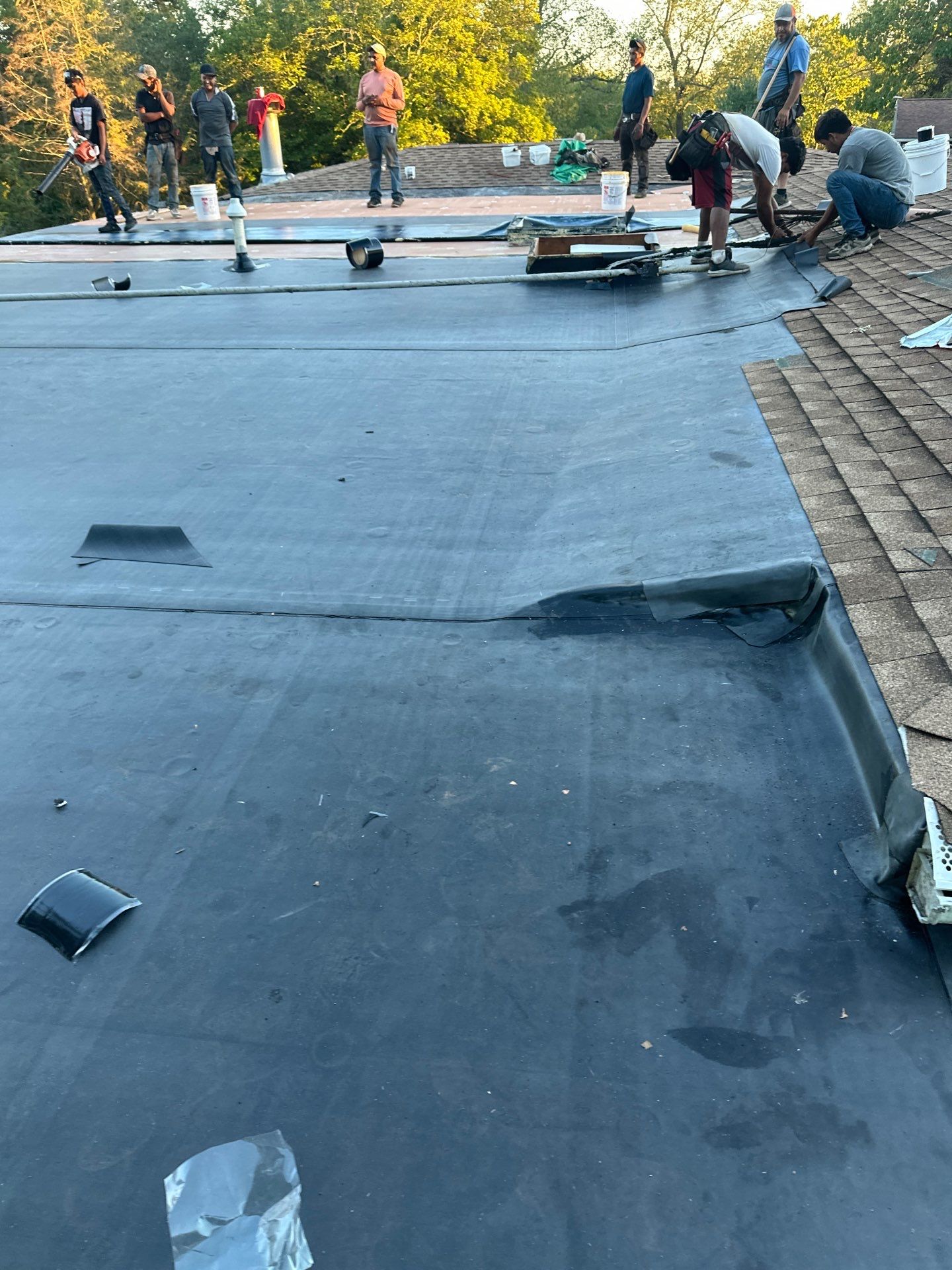 Residential Roofing Installation using EPDM  by Rainstoppers Roofing