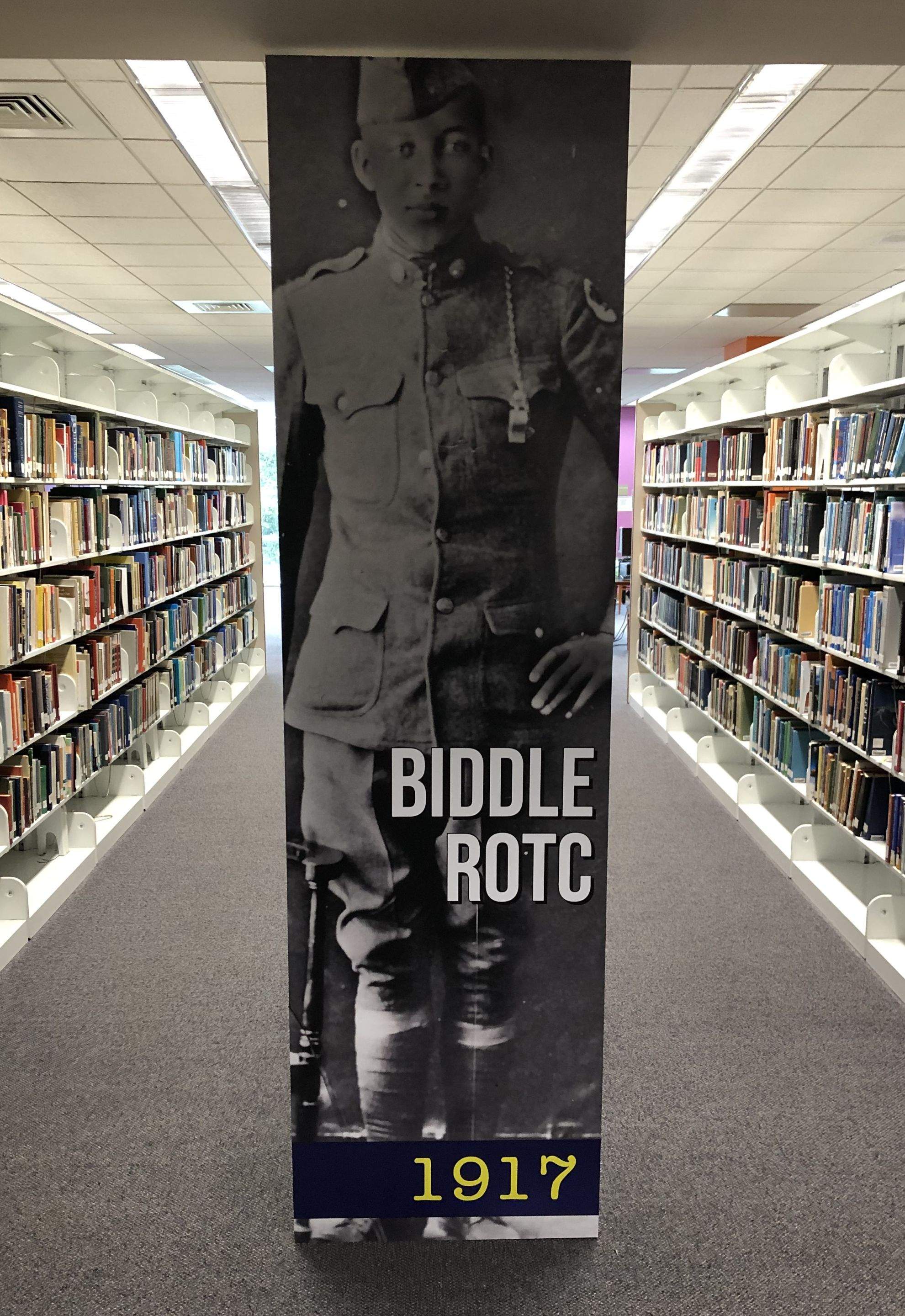 Johnson C. Smith University - Library Pillar Vinyl Wrap by QC Signs and Graphics