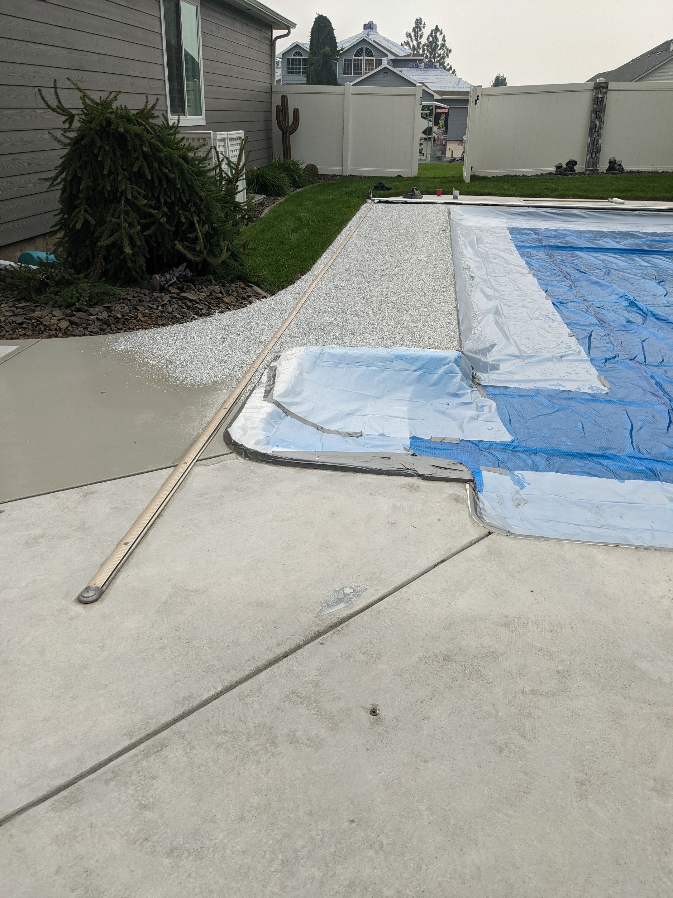 Pool Deck Transformation using Slate Stone by Croc Coatings, LLC
