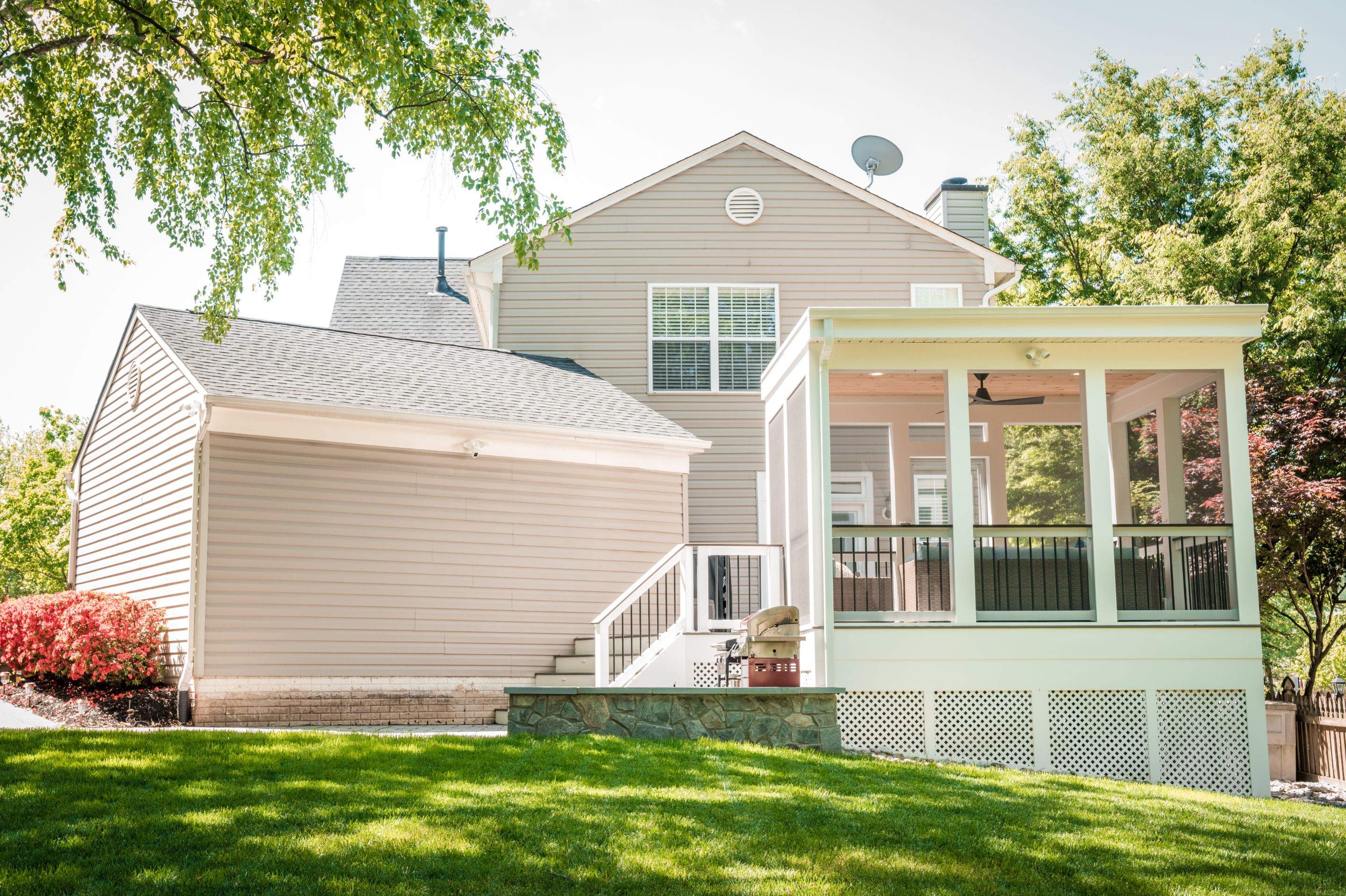 Screened-In Porch, Composite Deck & Paver Patio in Chantilly, VA by Sunburst Construction Inc