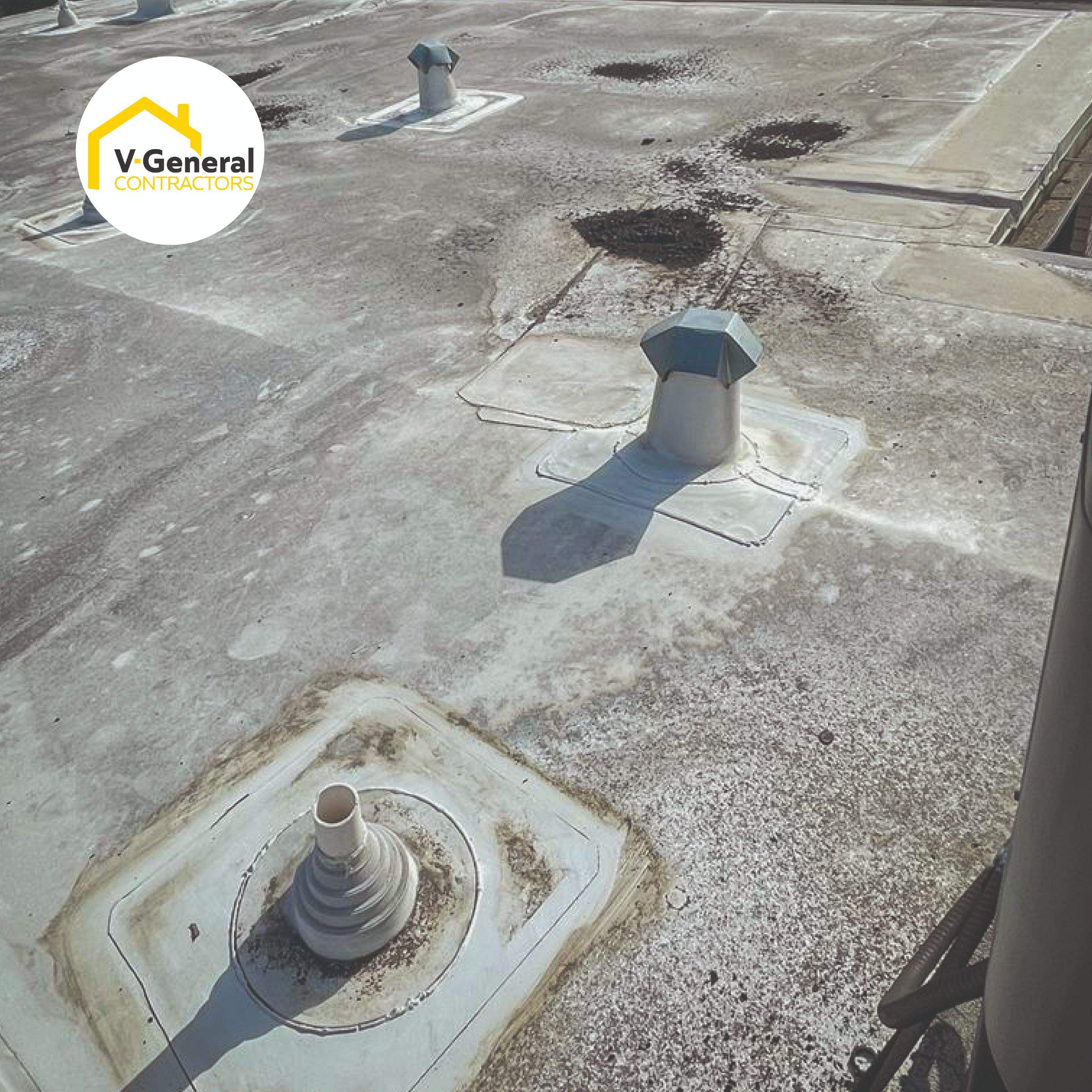 Flat Roof Using Asphalt Coat by V General Contractors 