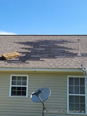 Localized Roof Repair in Progress in Wilmington, NC