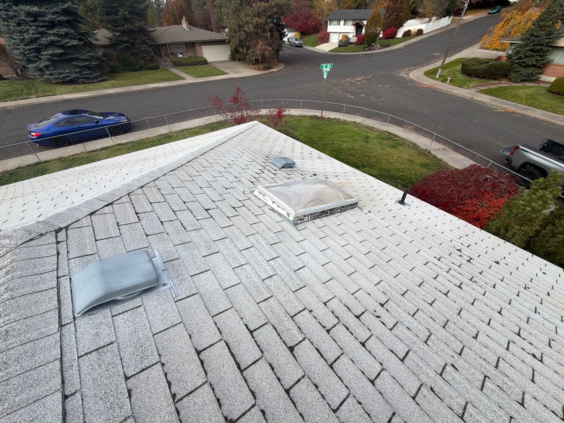 Residential Asphalt Shingle Roof Replacement and Skylight Installation in Spokane by Alpine Roofing