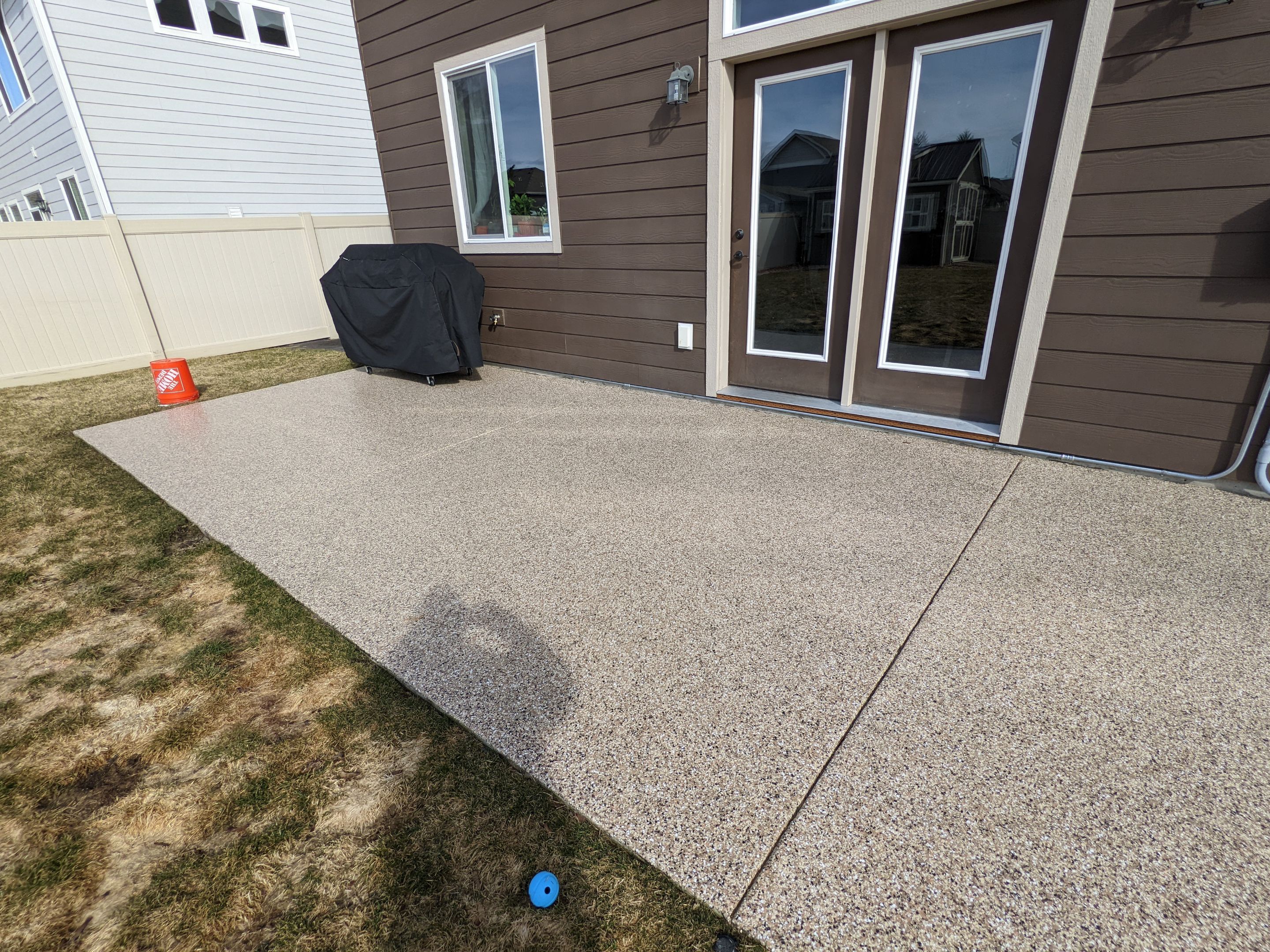 Patio Transformation using Sandstone by Croc Coatings, LLC