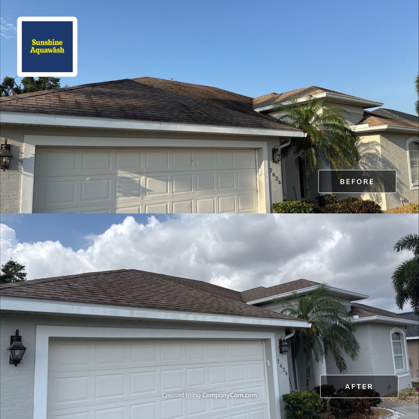 Asphalt Shingle Roof Cleaning in Creekwood Community – Bradenton, FL by Sunshine AquaWash